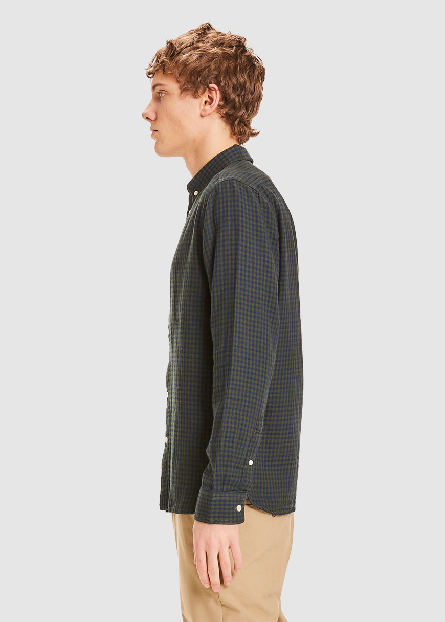 Double Layer Checkered Custom Fit Shirt