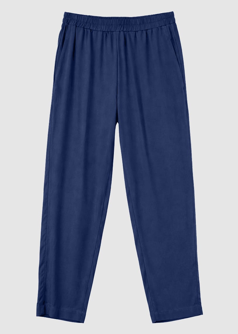 Straight Leg Viscose Pants Indigo