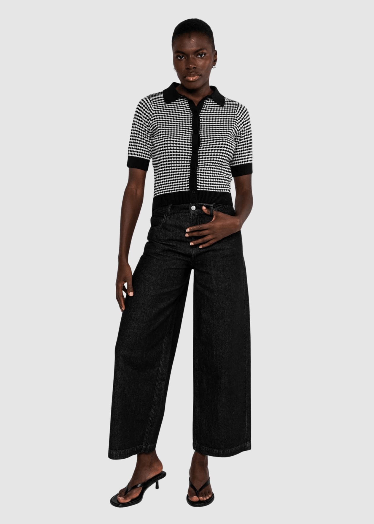 Petite Poloette Mixed Dots Black Beige