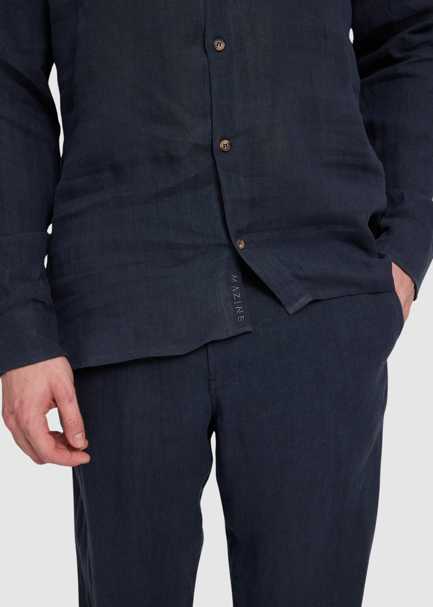 Classic Linen Shirt Ink Blue