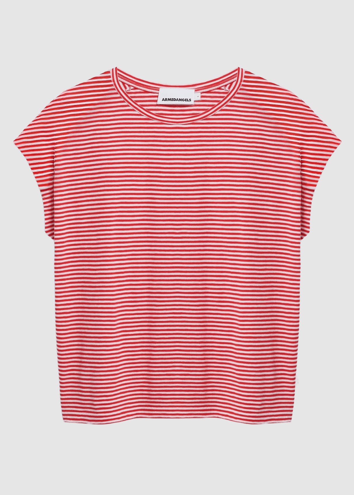 Slub Jersey Stripe T-Shirt Pink Mist-Mars Red