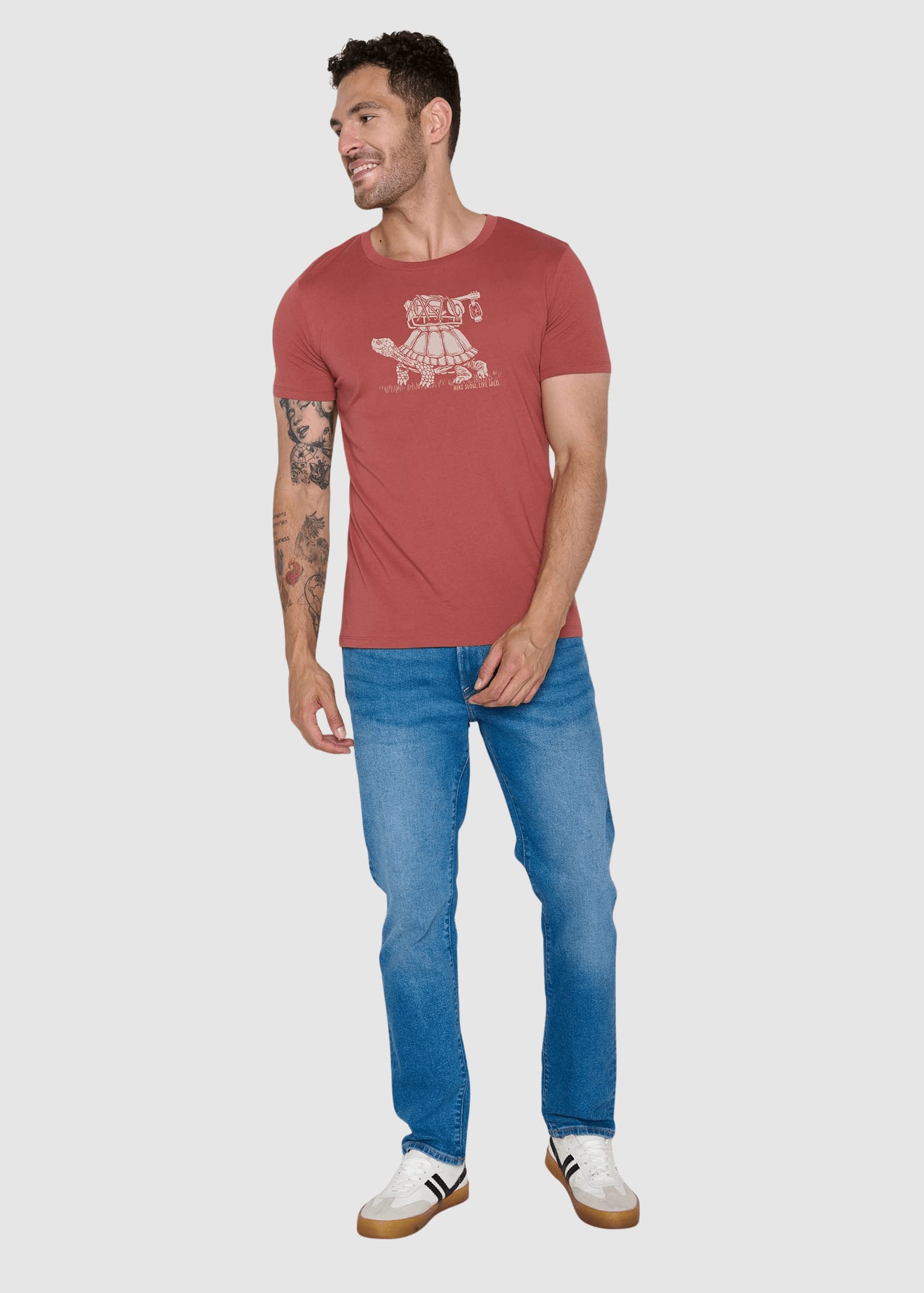 Turtle Walk Guide T-Shirt Sunset Red