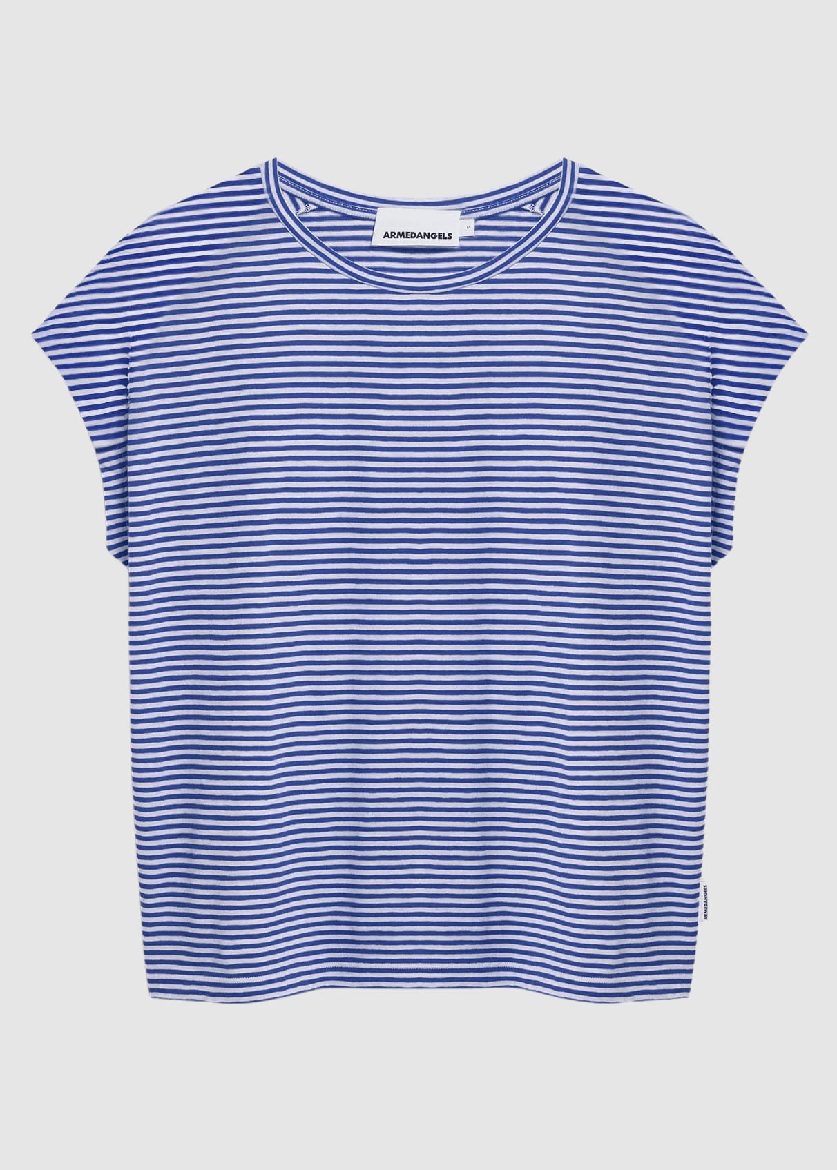 Slub Jersey Stripe T-Shirt Oatmilk-Dynamo Blue Slub Jersey Stripe T-Shirt Oatmilk-Dynamo Blue