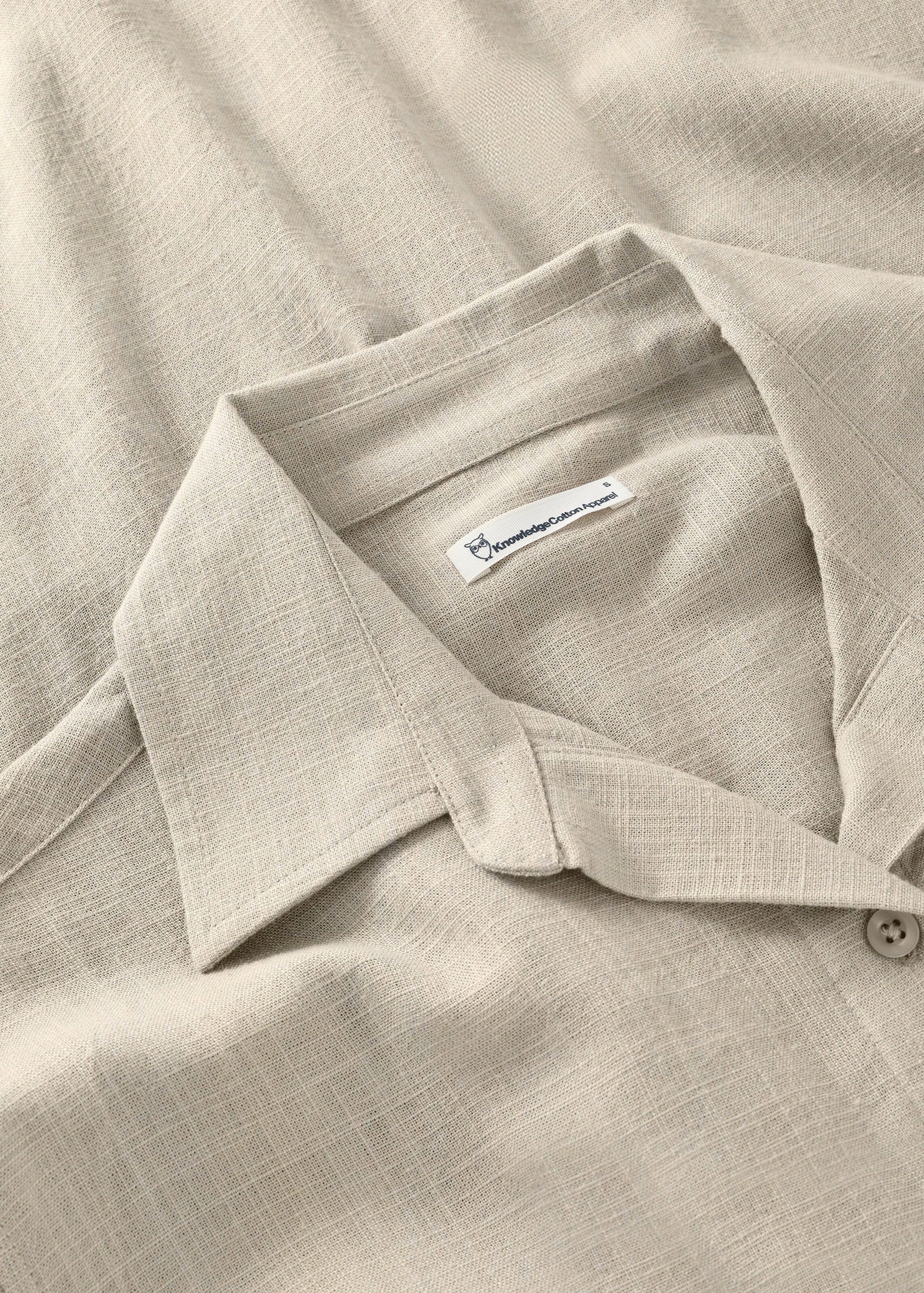 Loose Linen-MIX Short Sleeve Shirt Light Feather Gray