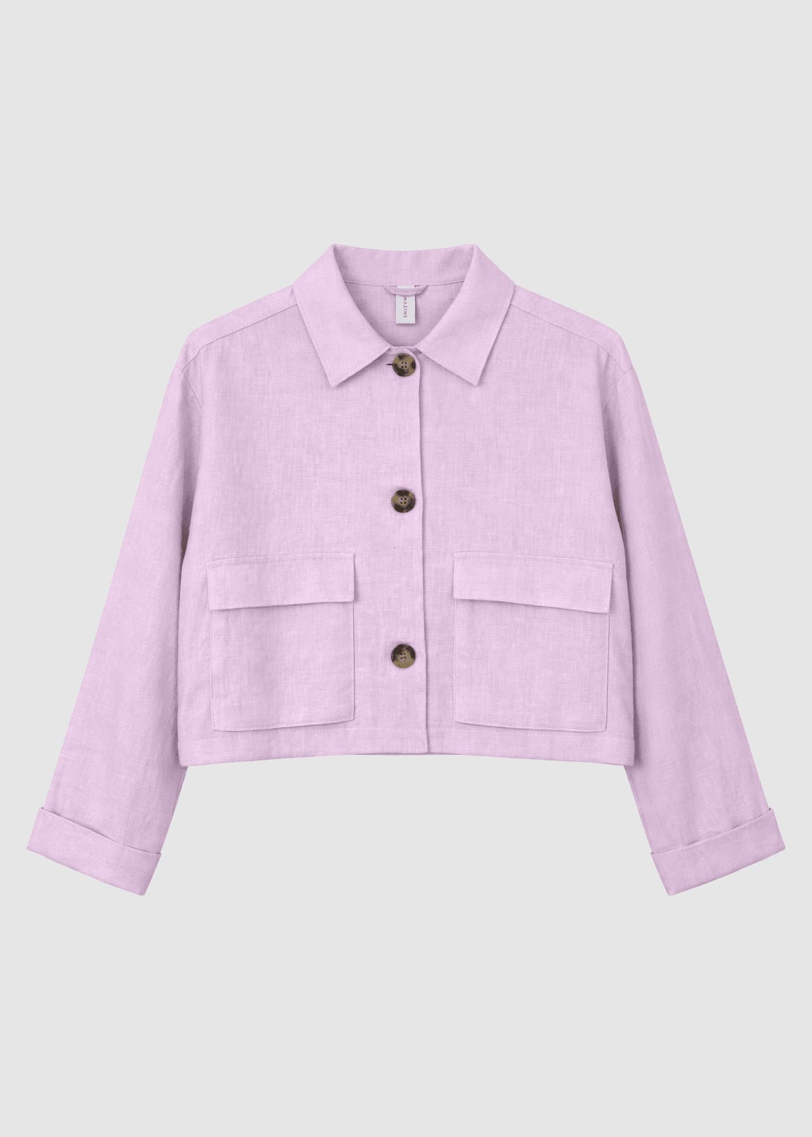Short Linen Jacket Bright Lavender