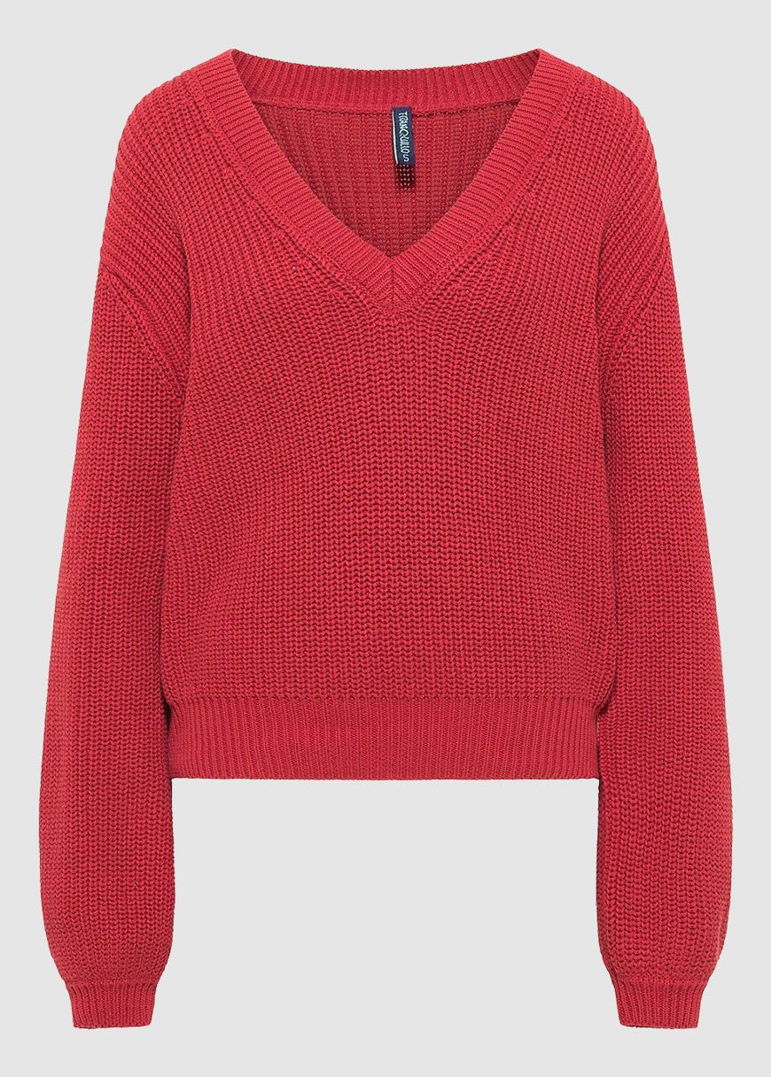 Strickpulli mit V-Ausschnitt Strickpulli mit V-Ausschnitt
