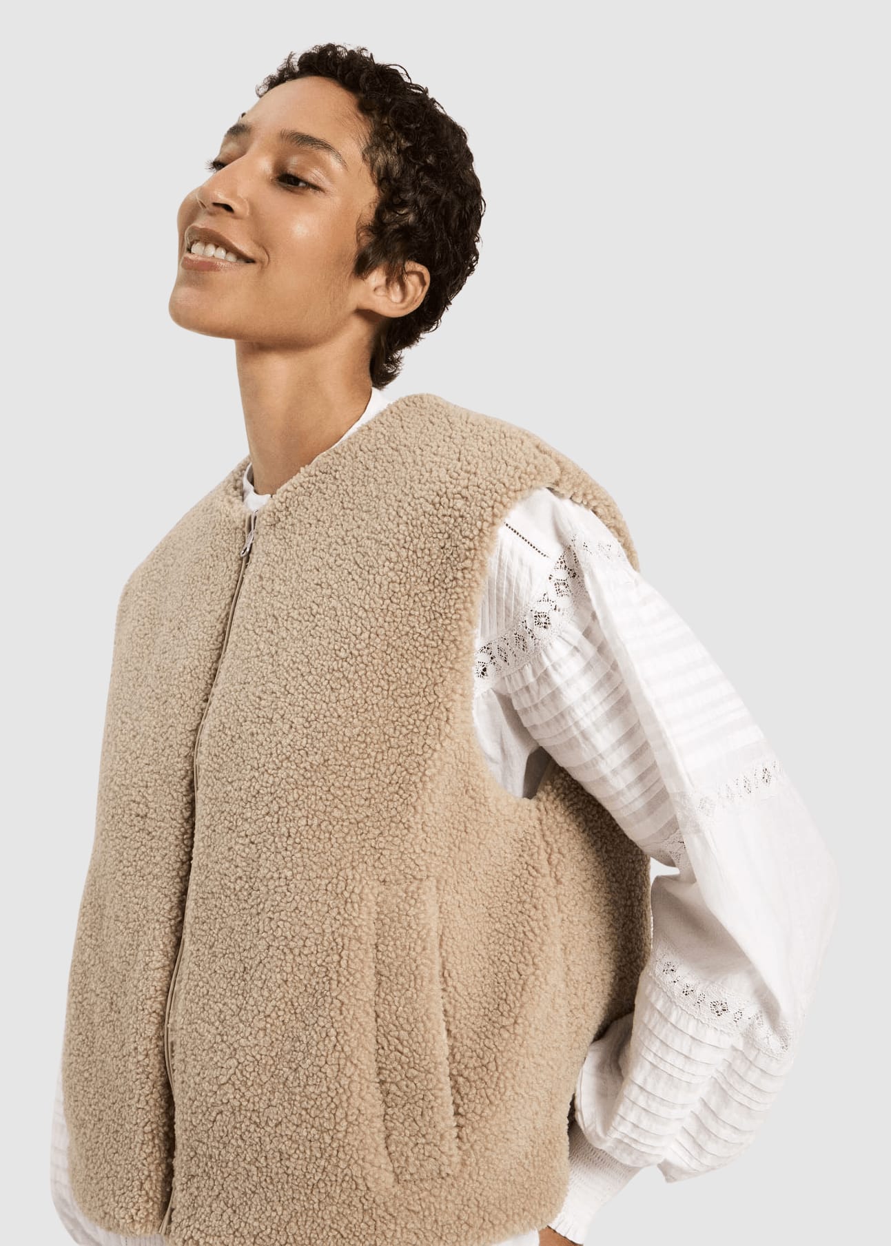 Wende Weste Grs White Pepper