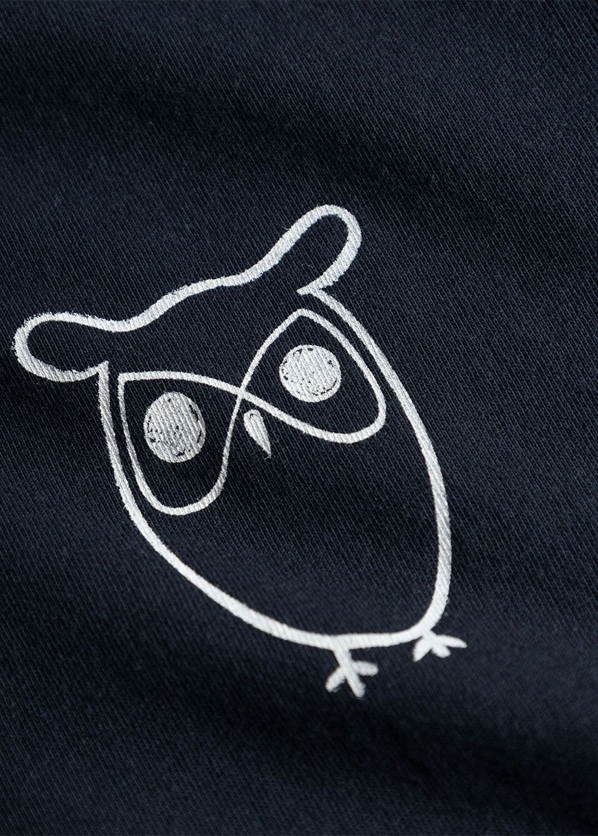 Regular Owl Chest Print T-Shirt