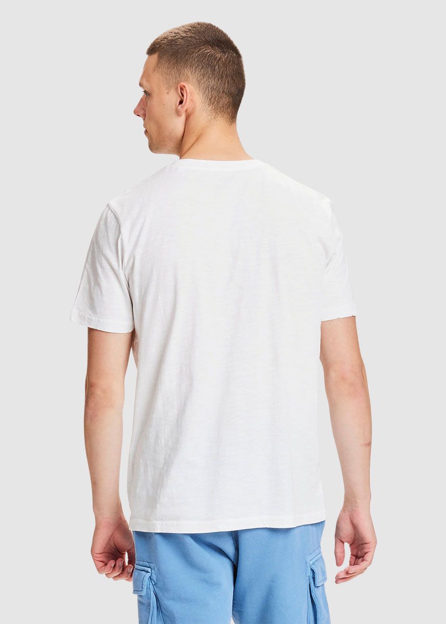Slub Tee W Palm Print At Chest Slub Tee W Palm Print At Chest