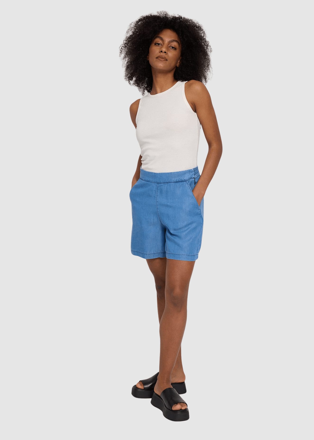 Tencel Shorts Dark Blue Wash