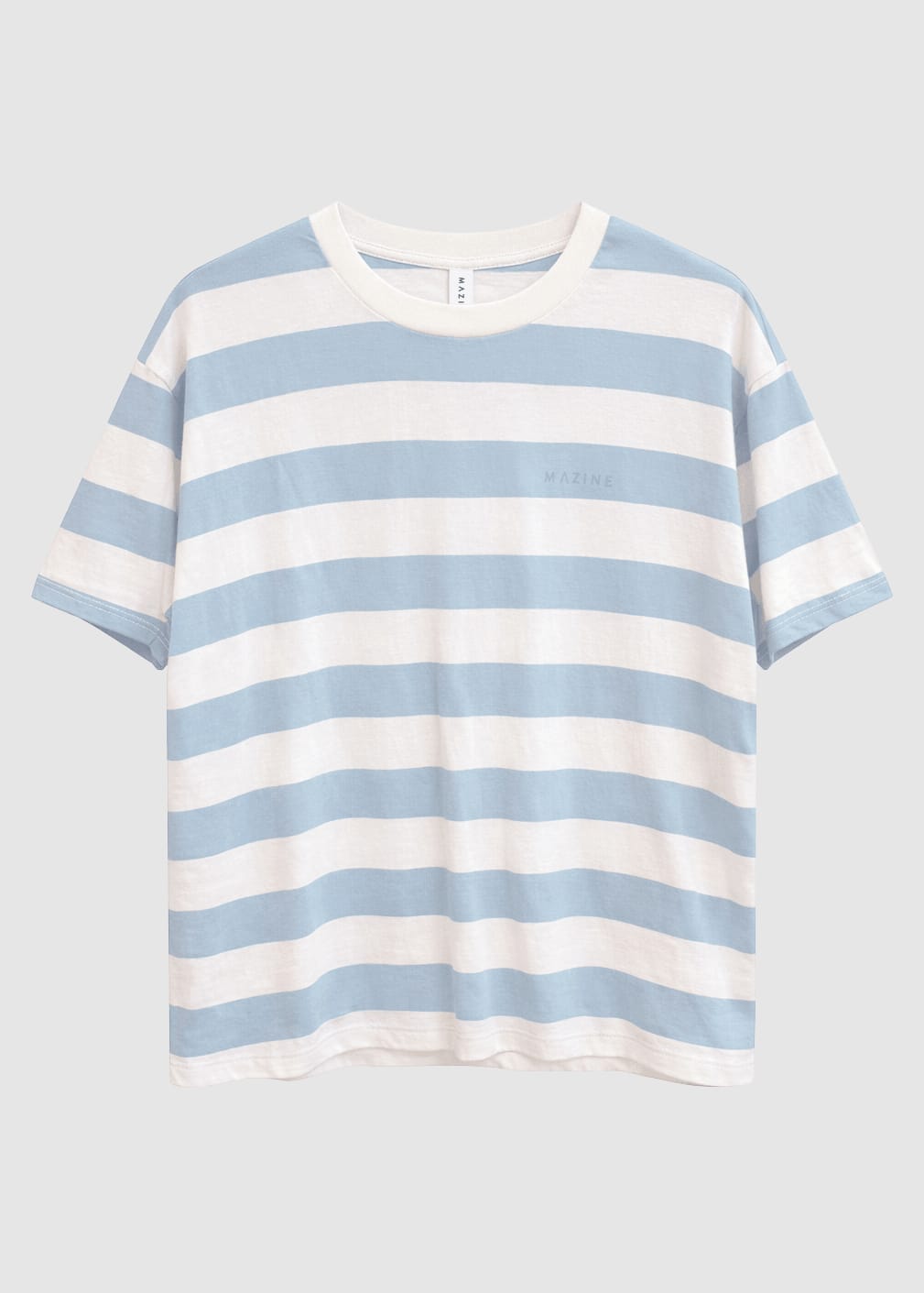 Bold Striped T-Shirt Pastel Blue Offwhite Bold Striped T-Shirt Pastel Blue Offwhite