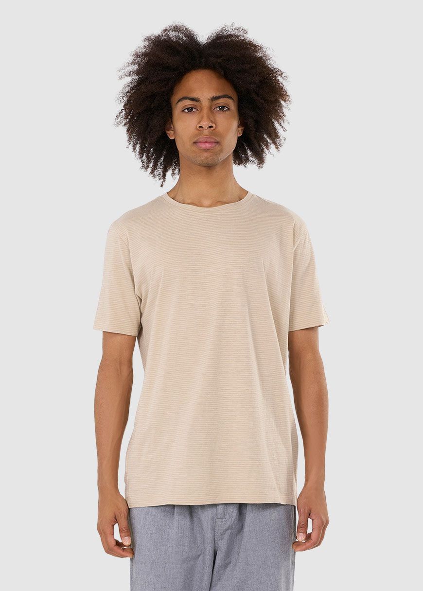 Narrow Striped Slub T-Shirt