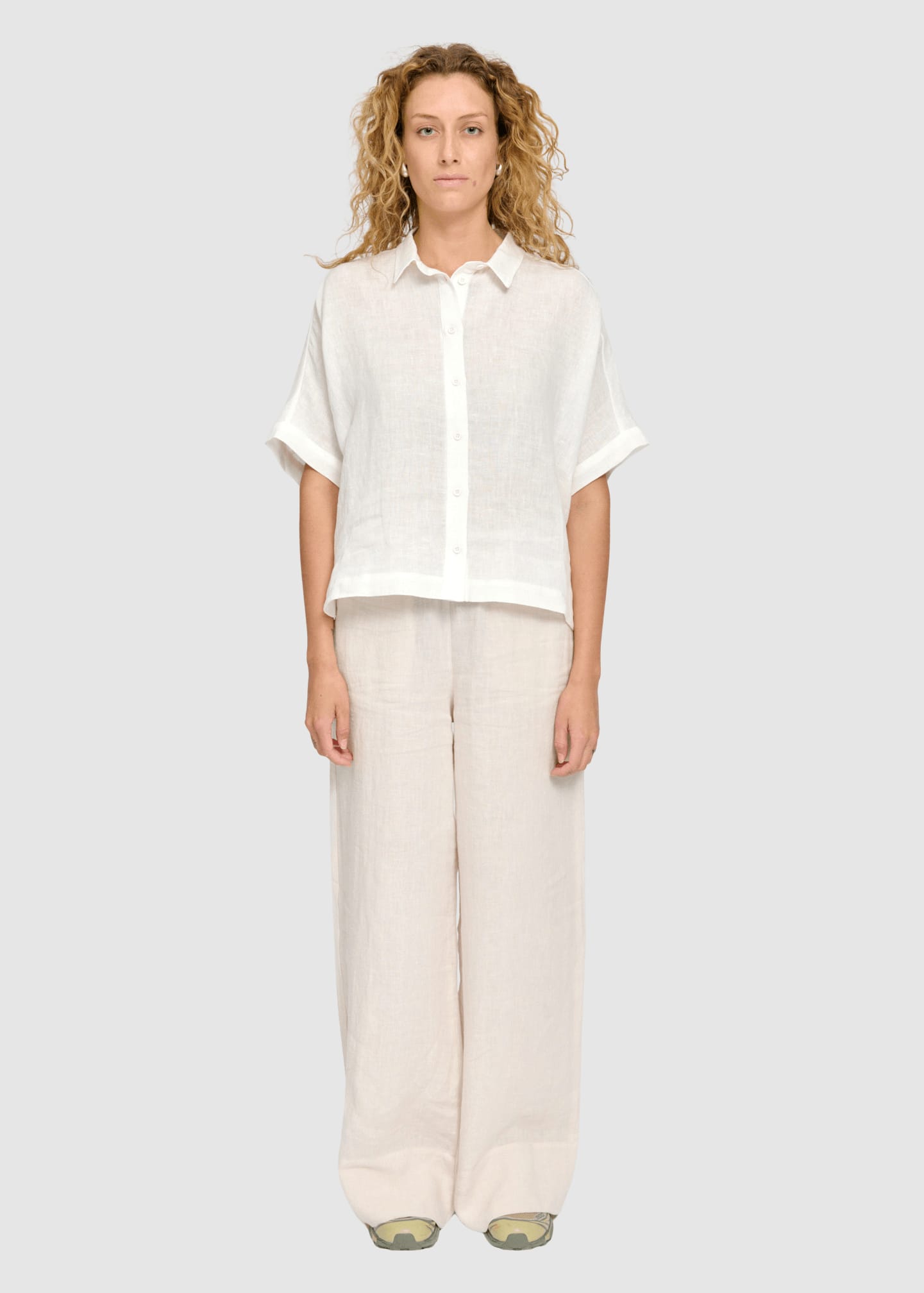 Short Sleeve Linen Shirt Bright White Short Sleeve Linen Shirt Bright White