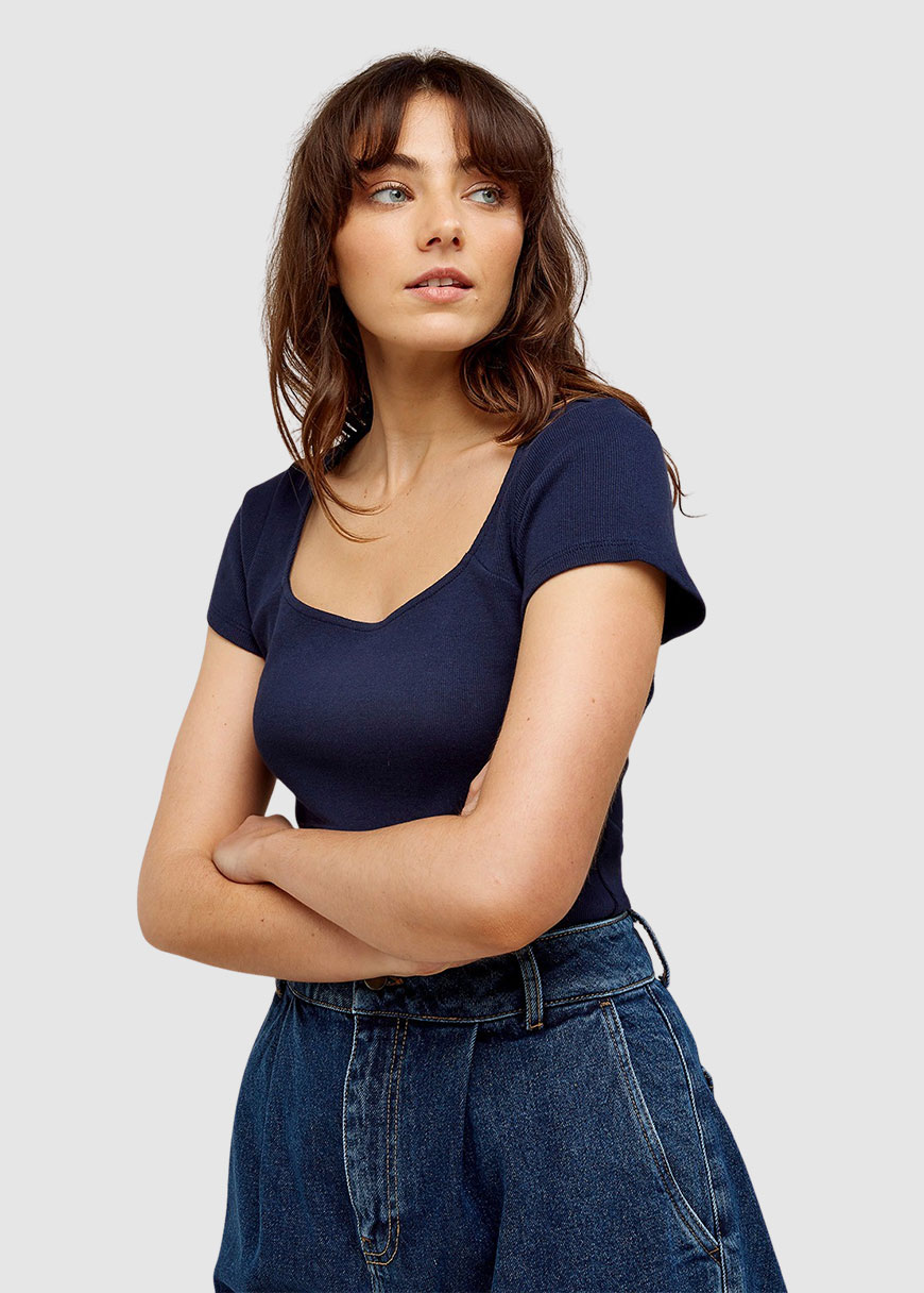 Casey Rib Square Neck Top Casey Rib Square Neck Top