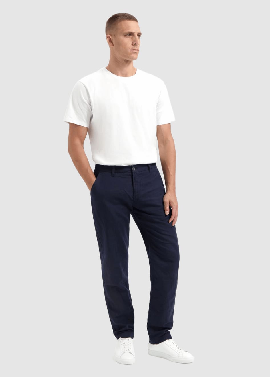 Darren Linen Pant Midnight Blue