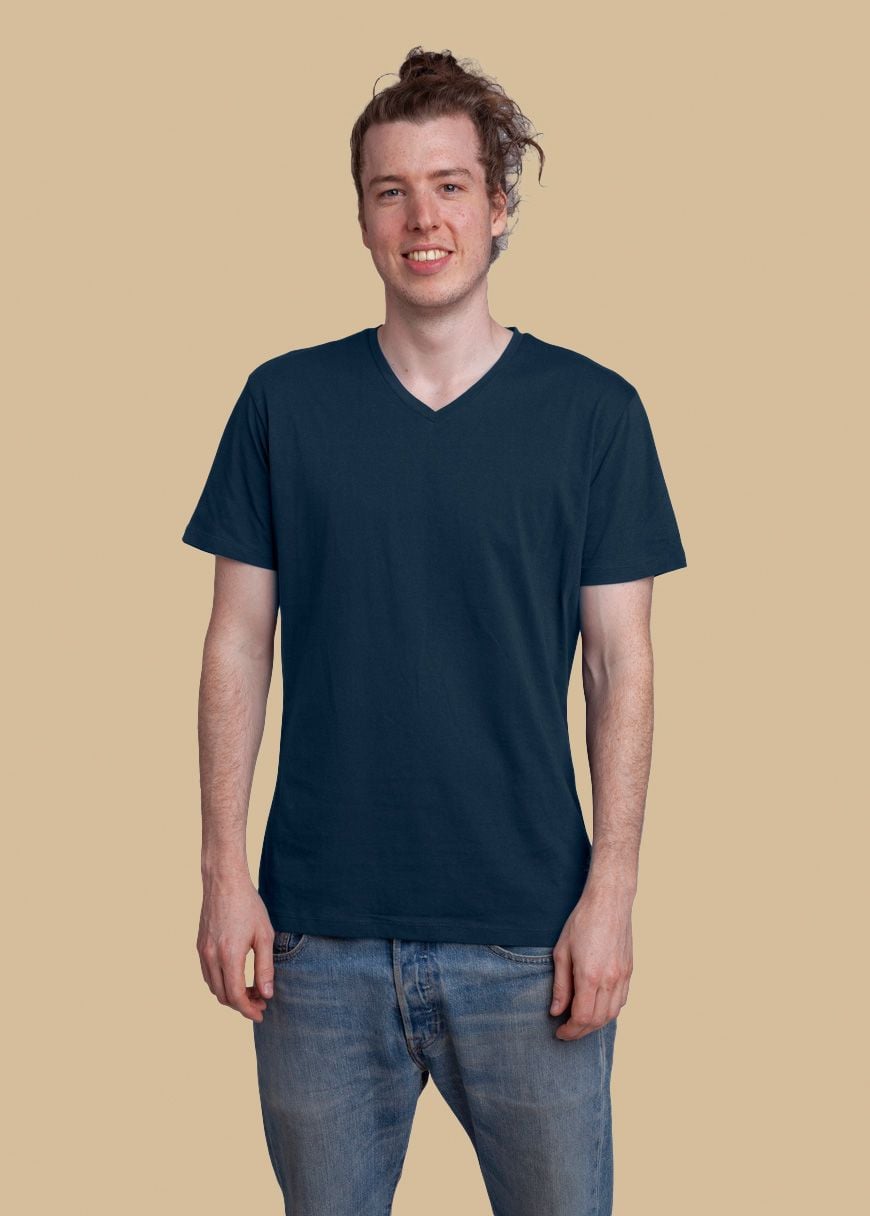 GXB-STTM562-FRENCHNAVY-02.jpg V-Neck T-Shirt Man French Navy