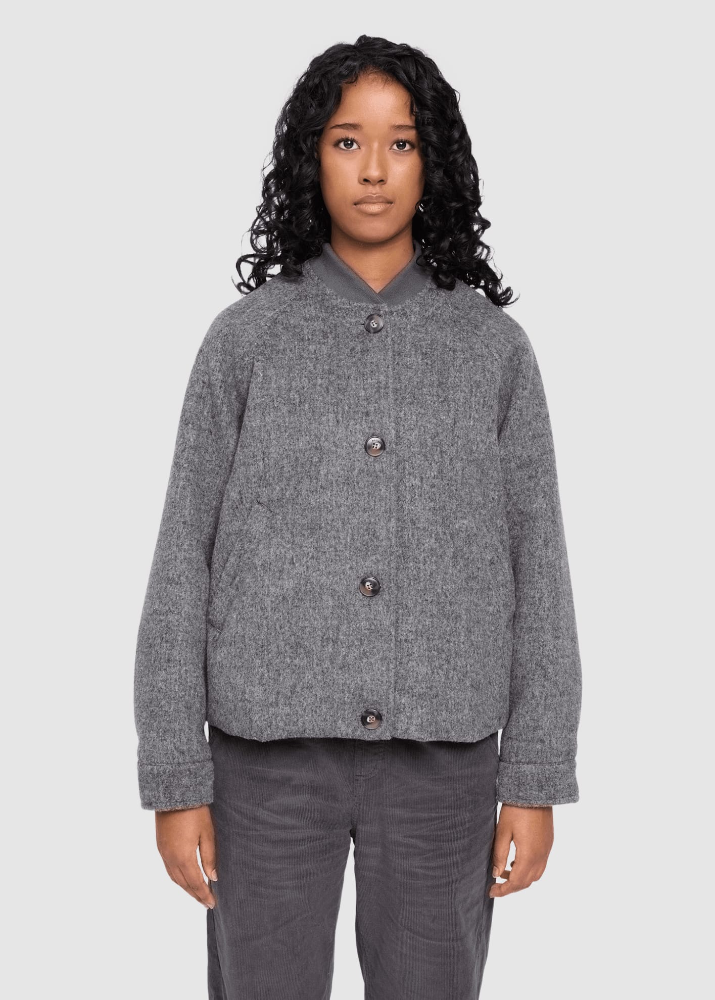 mazine-wool-bomber-anthracite-melange-4.jpeg Vegan Wool Bomber Anthracite Melange