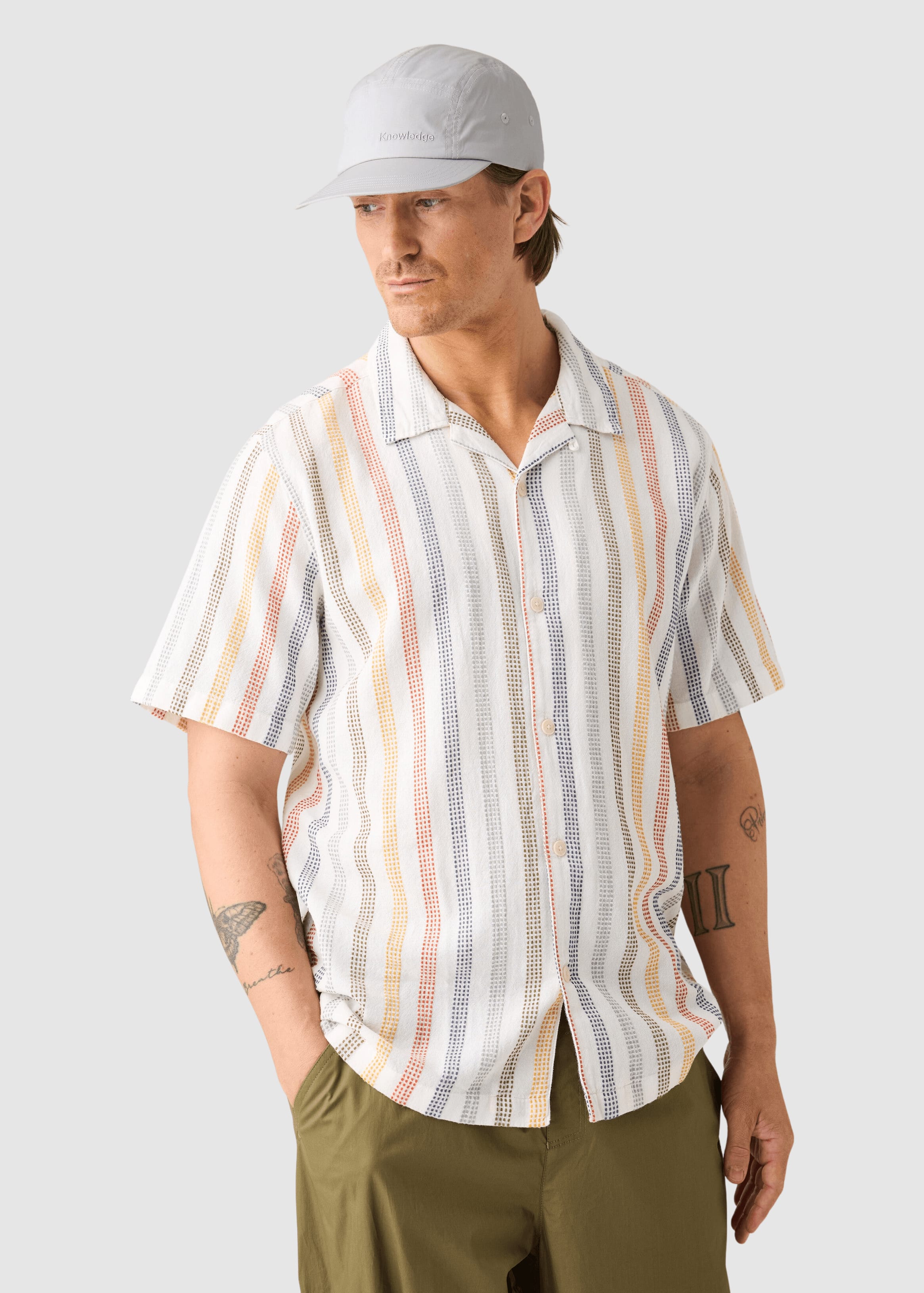 Relaxed Stripe Short Sleeve Shirt Multi Color Stripe Relaxed Stripe Short Sleeve Shirt Multi Color Stripe