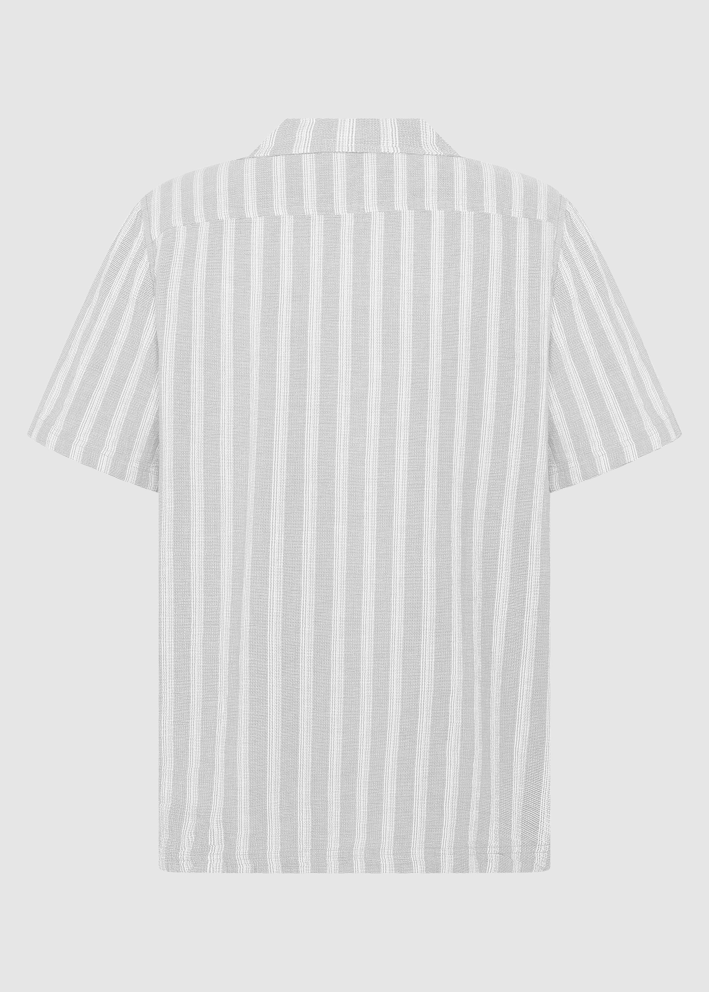Relaxed Stripe Short Sleeve Shirt Grey Stripe Relaxed Stripe Short Sleeve Shirt Grey Stripe