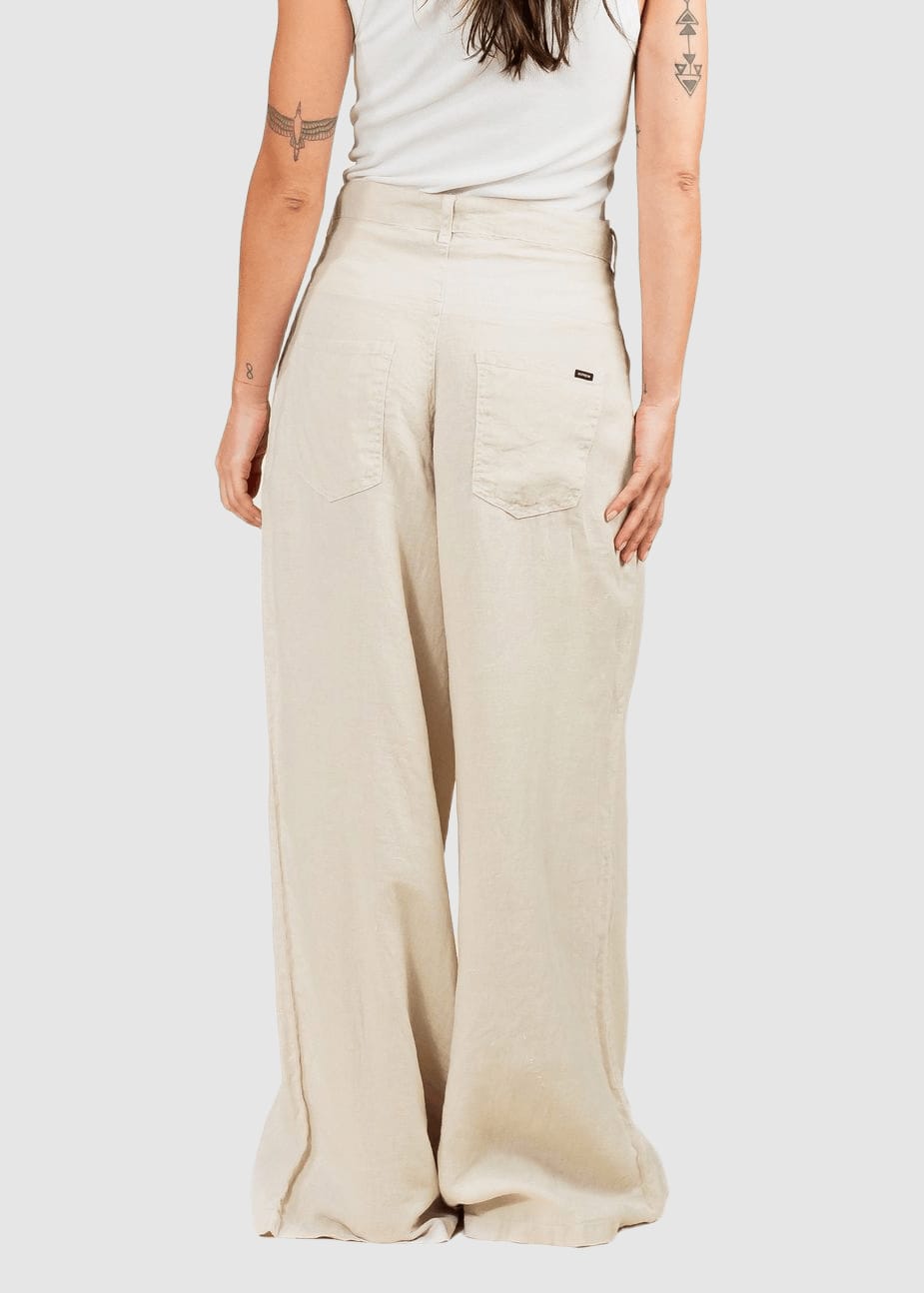 Loren Linen Pant Solid Oatmeal