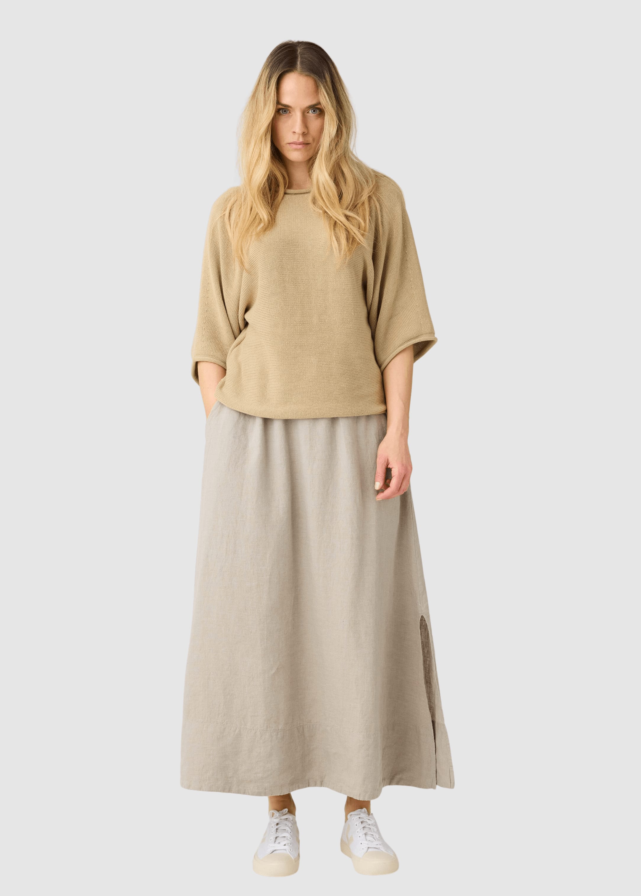 Bat Sleeve Knit Twill