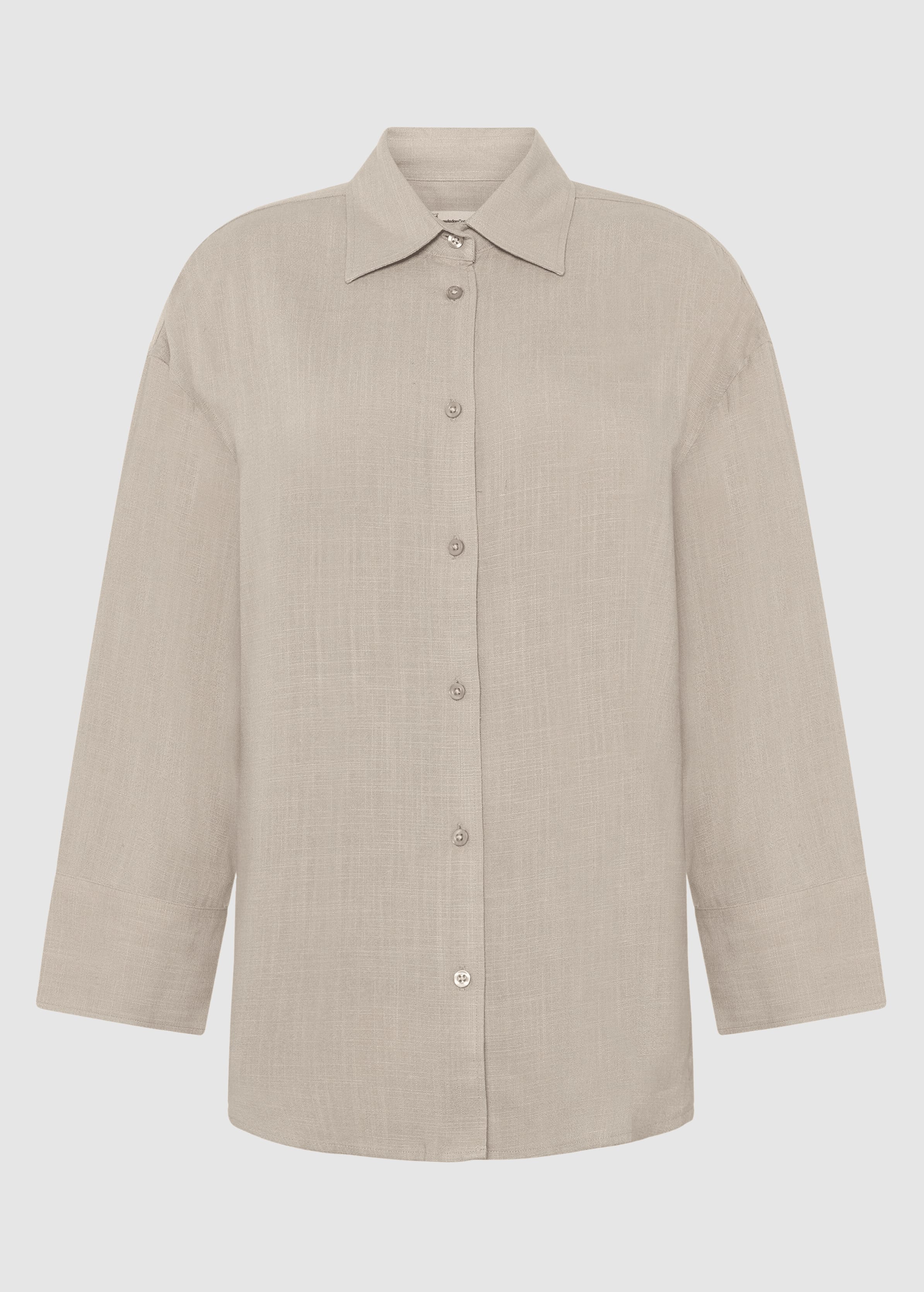 Relaxed Linen-MIX Shirt Light Feather Gray Relaxed Linen-MIX Shirt Light Feather Gray