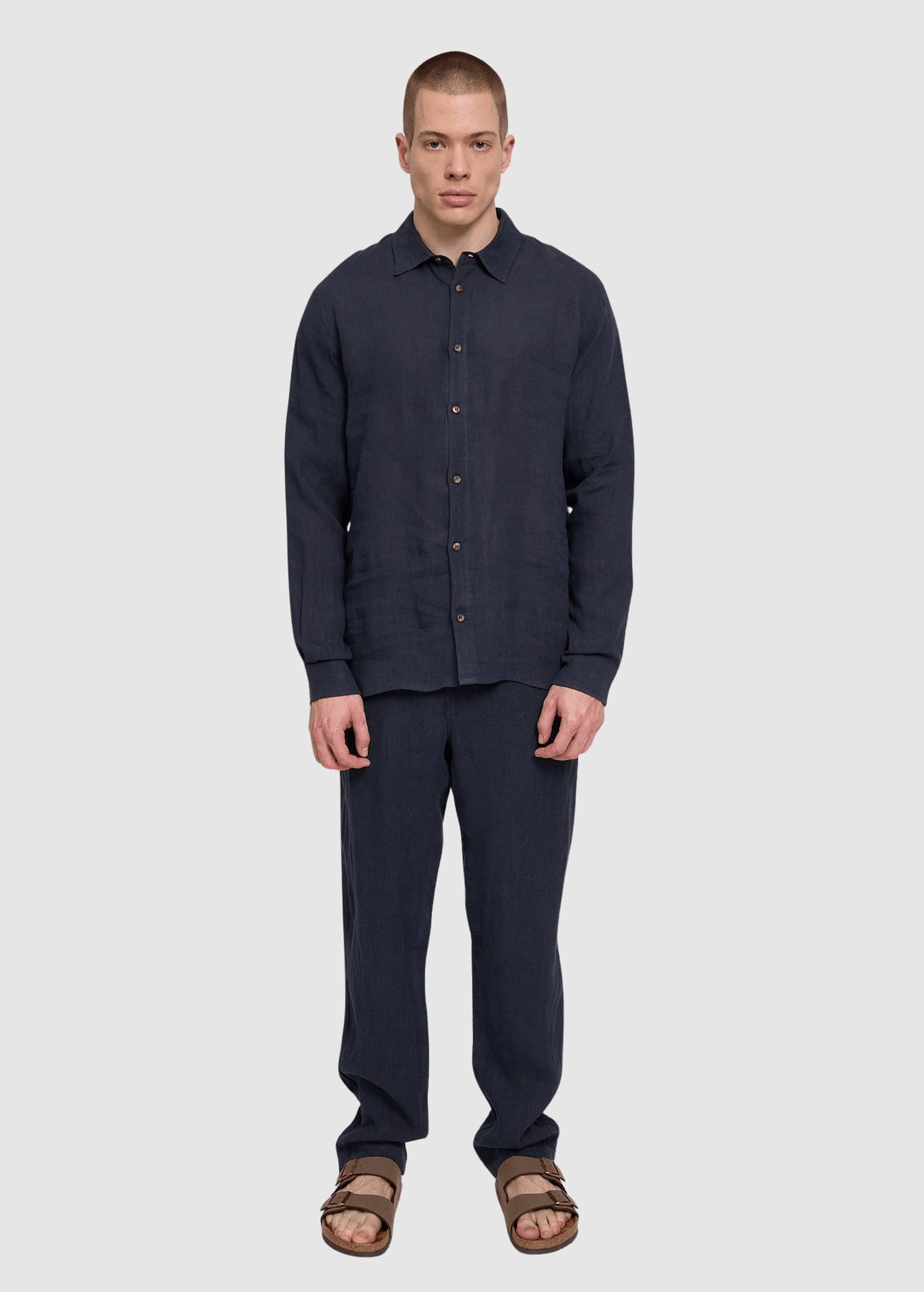Classic Linen Shirt Ink Blue