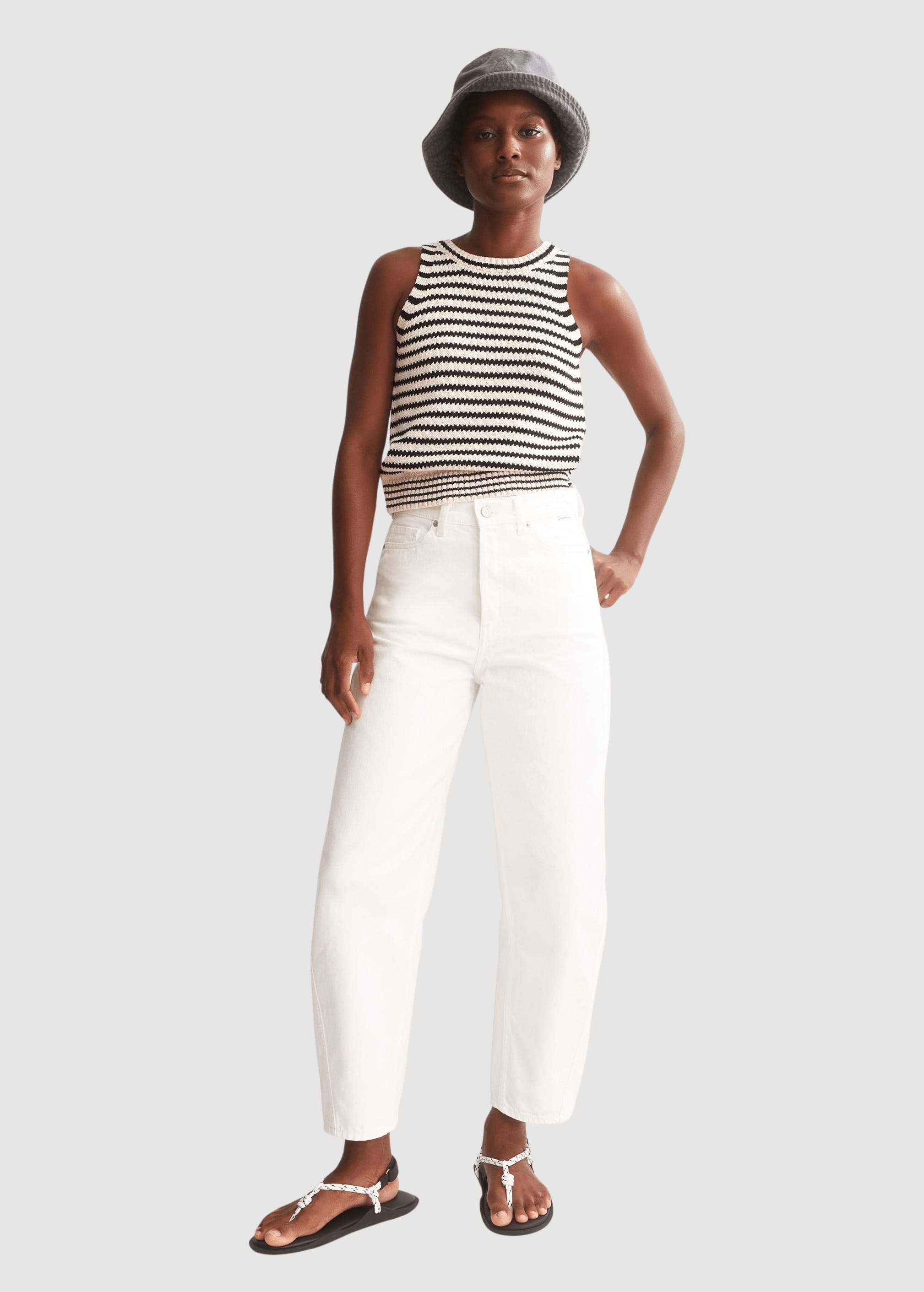 Stripe Knit Top Undyed Black Stripe Knit Top Undyed Black