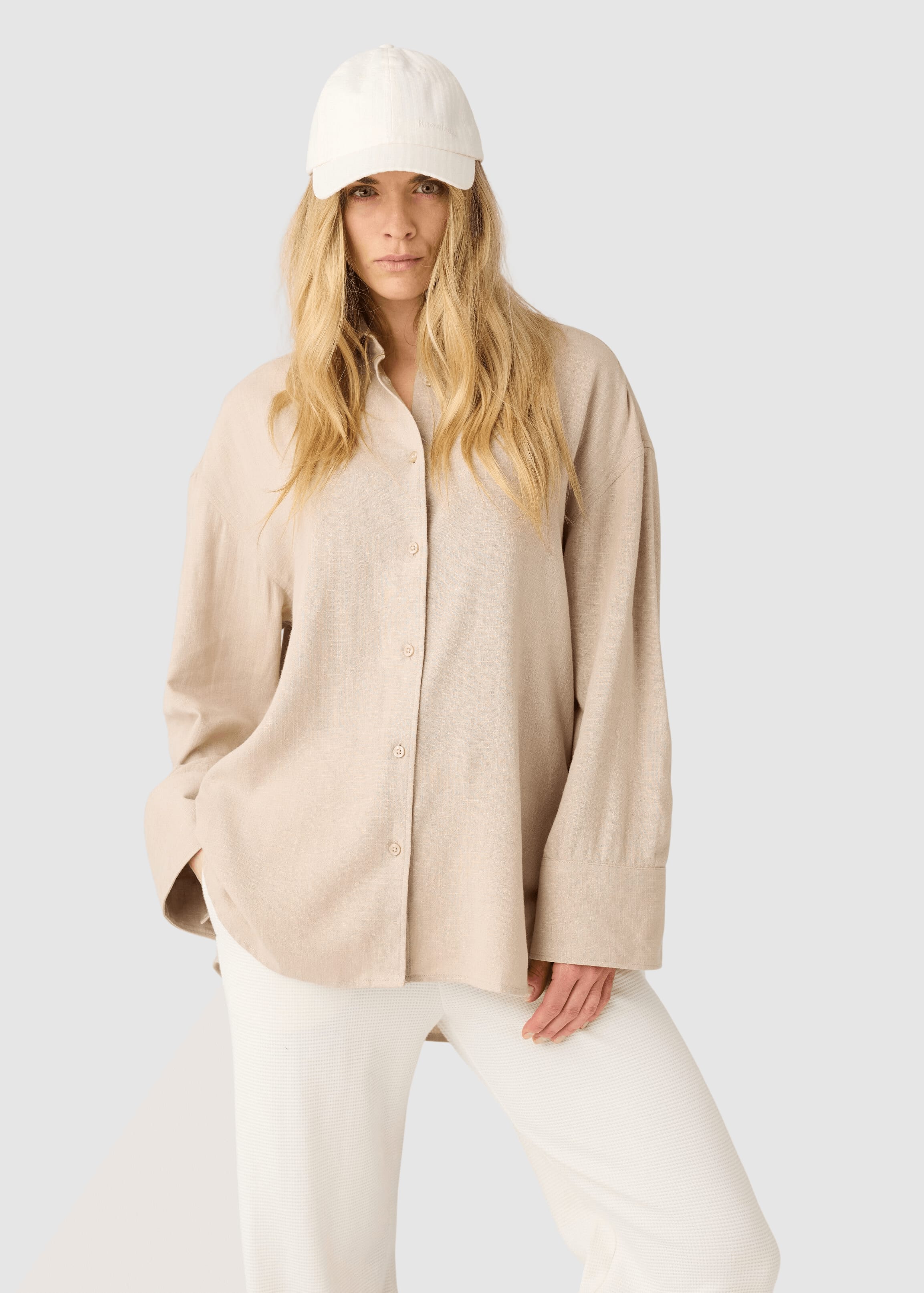 Relaxed Linen-MIX Shirt Light Feather Gray