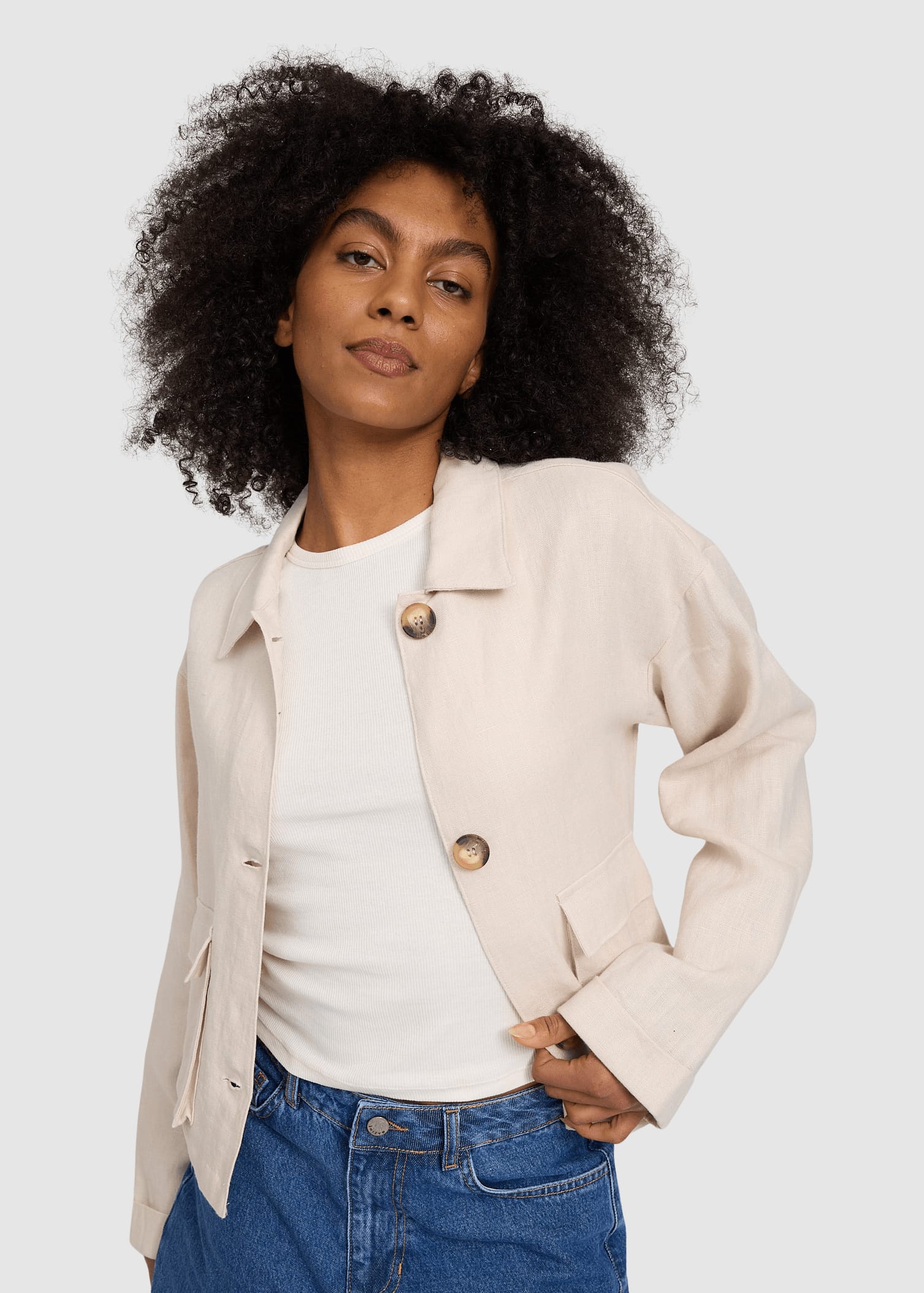 Short Linen Jacket Moon