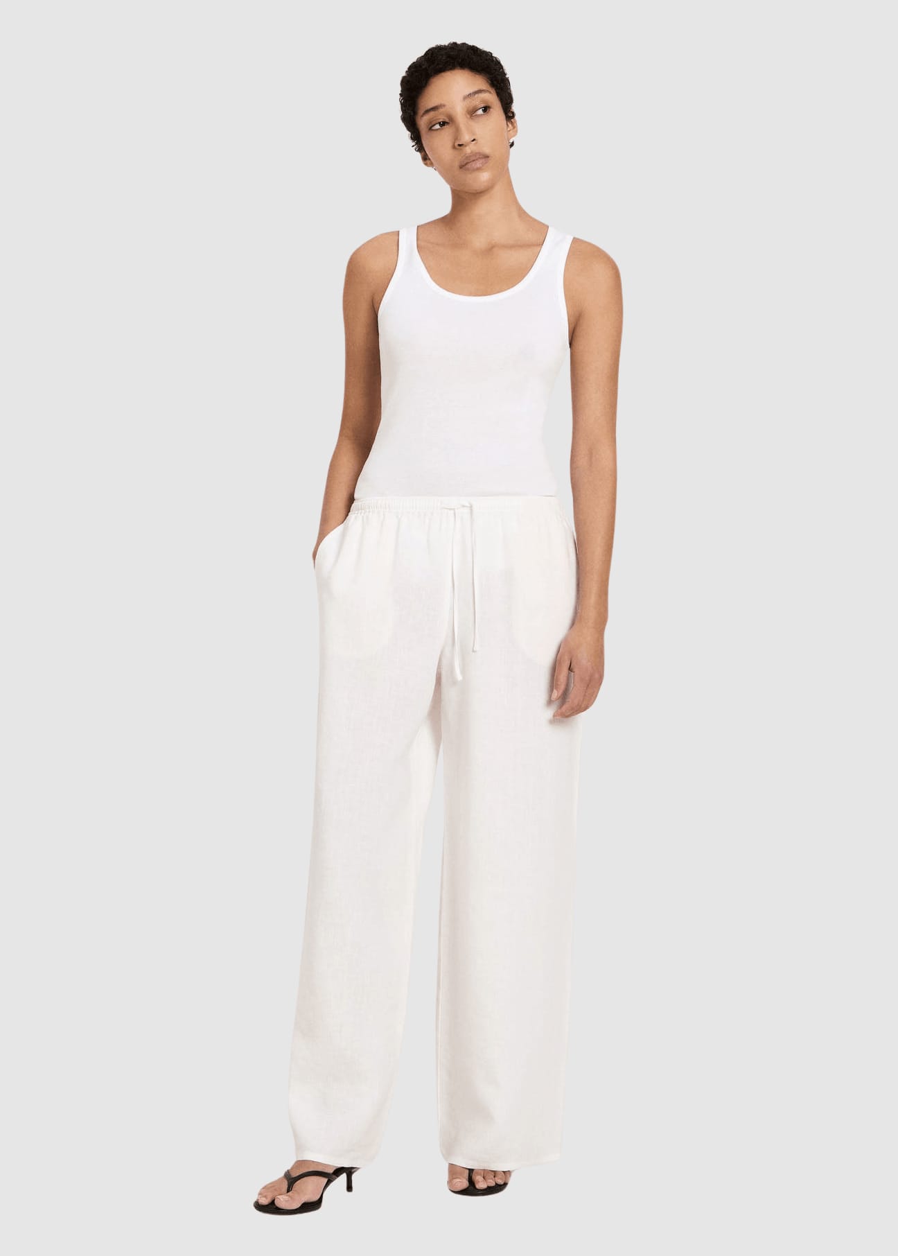 Hose Mit Tunnelzug Bright White