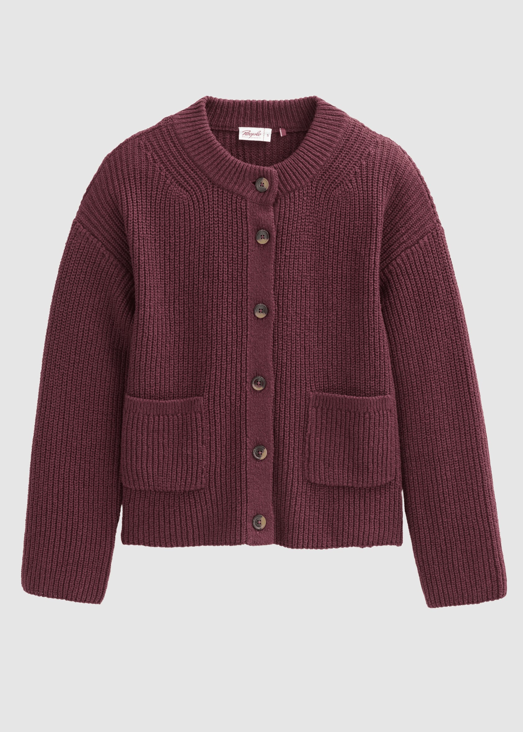 people-wear-organic-boucl-strick-jacke-burgunder-1.jpeg Boucléstrick-Jacke Burgunder