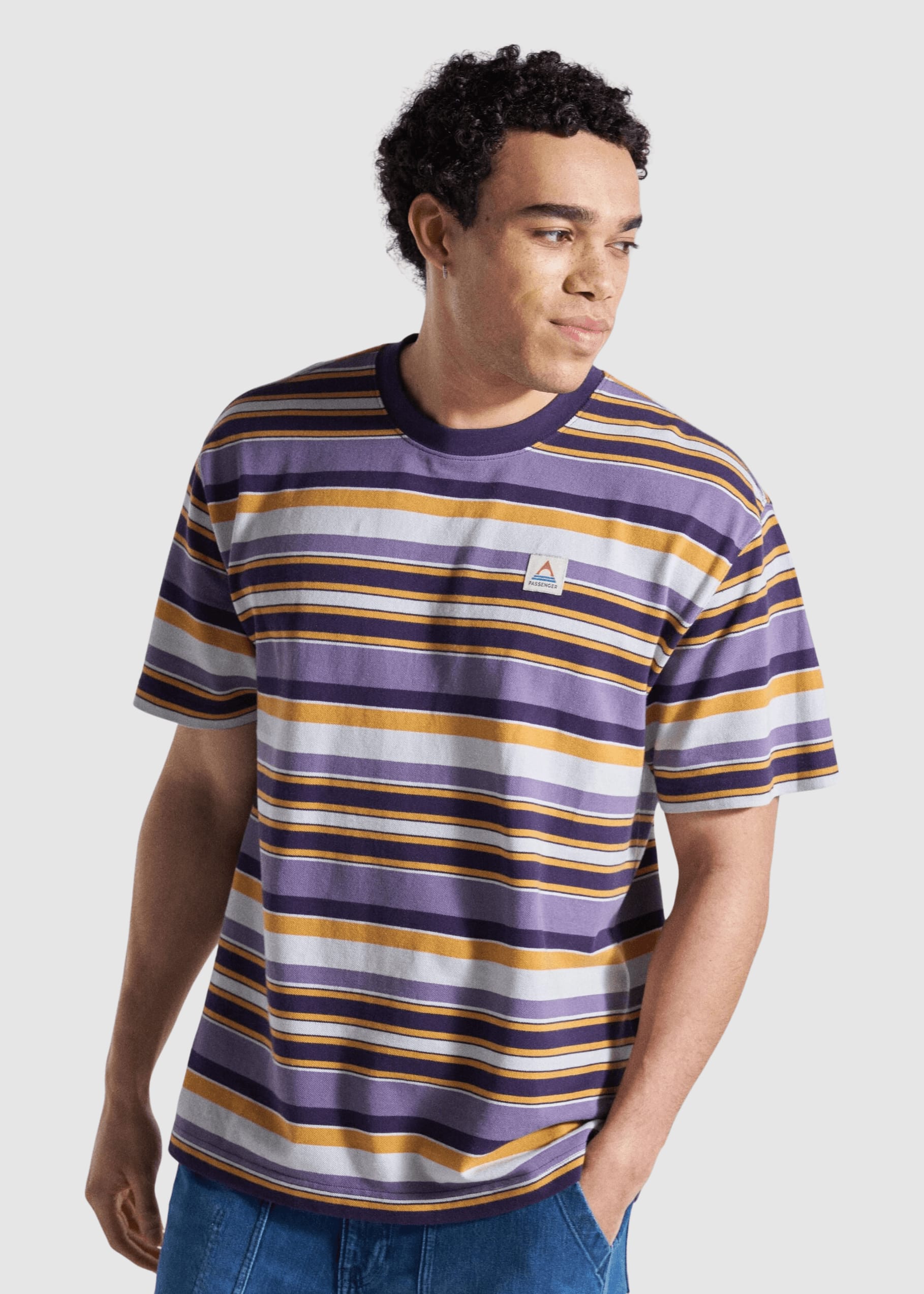 Wild Pine Relaxed Fit Stripe T-Shirt Heather Multi Stripe