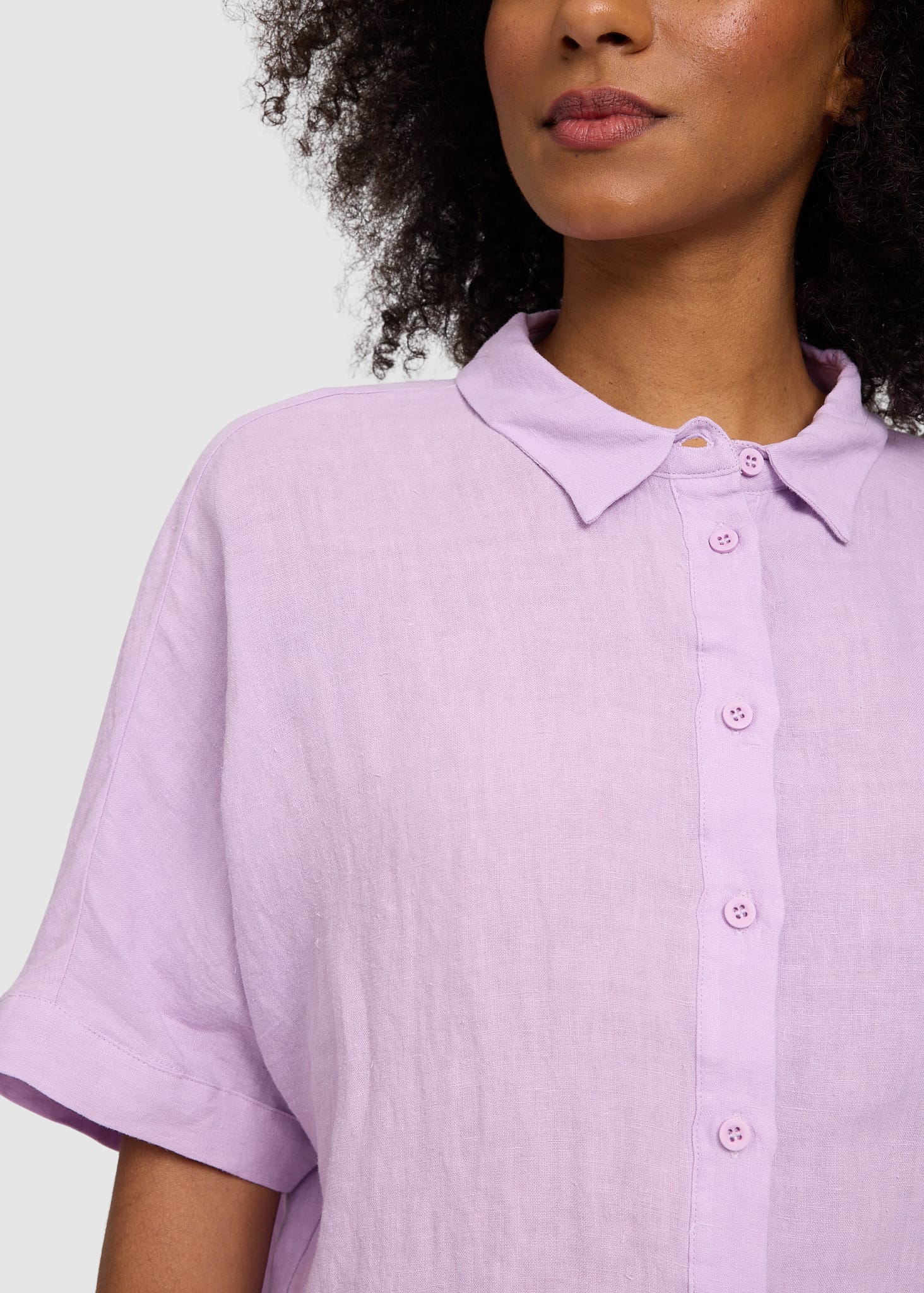 Short Sleeve Linen Shirt Bright Lavender Short Sleeve Linen Shirt Bright Lavender