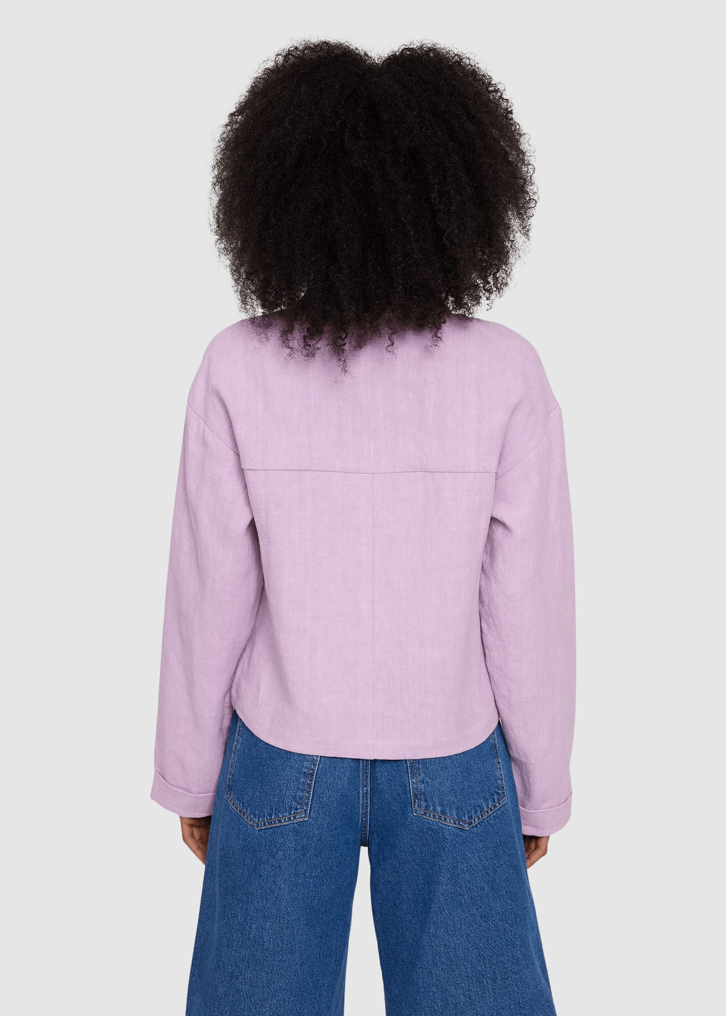 Short Linen Jacket Bright Lavender