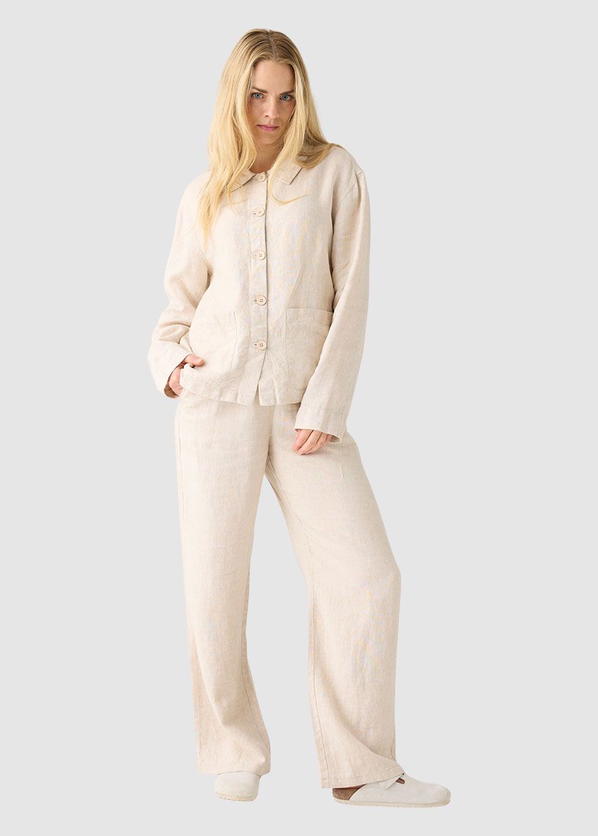 Posey Wide Mid-Rise Linen Pants