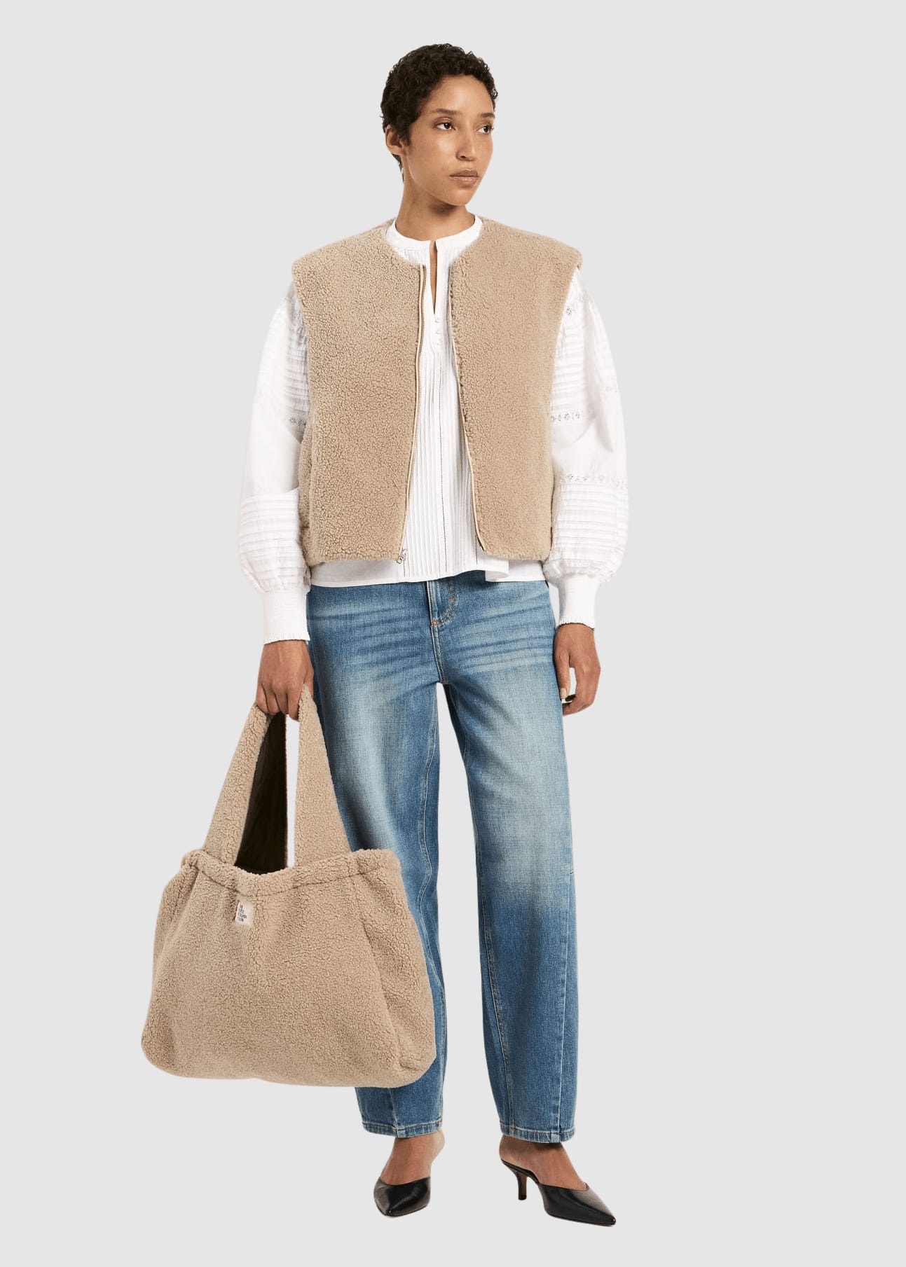 Wende Weste Grs White Pepper