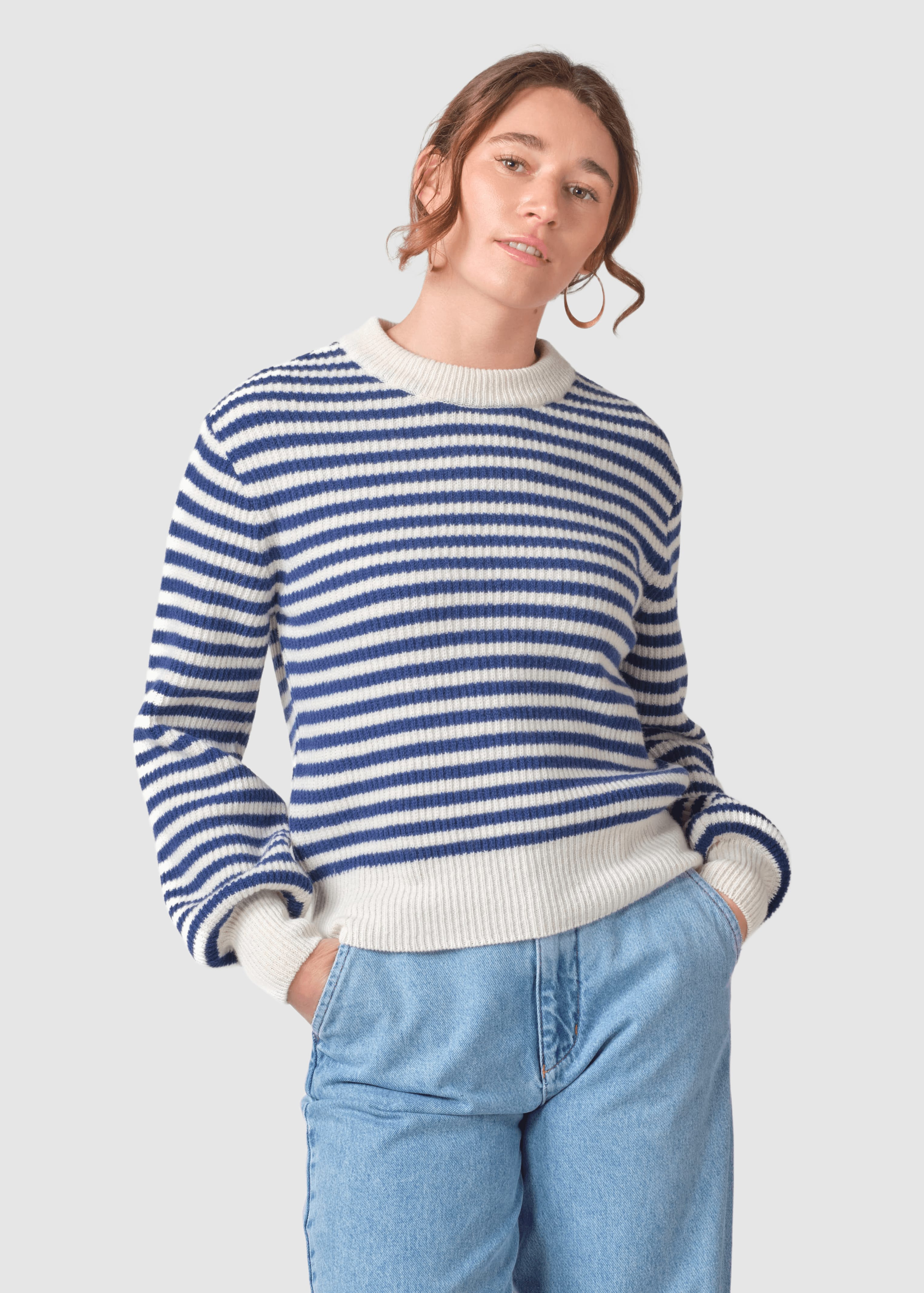 Gunilla Knit Cream/Surf Blue