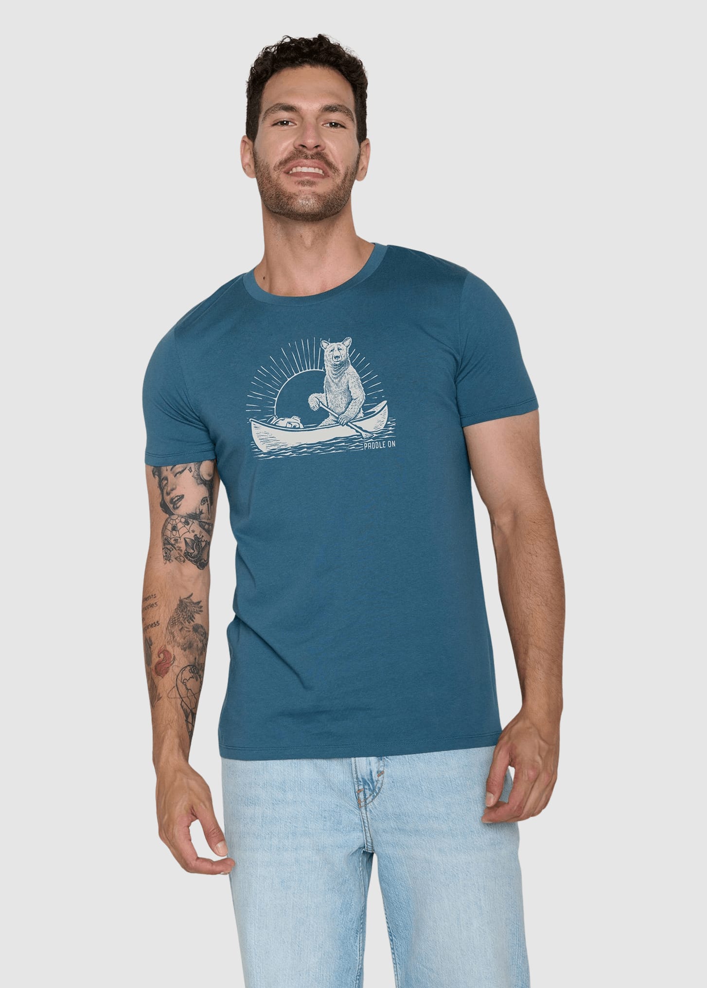 Bear Canoe Guide T-Shirt Tidal Blue Bear Canoe Guide T-Shirt Tidal Blue