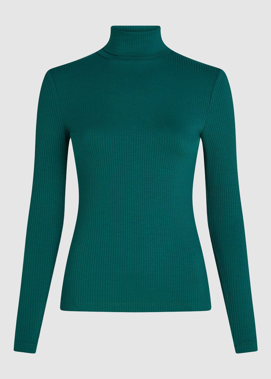 Rollneck Top Uni Rib