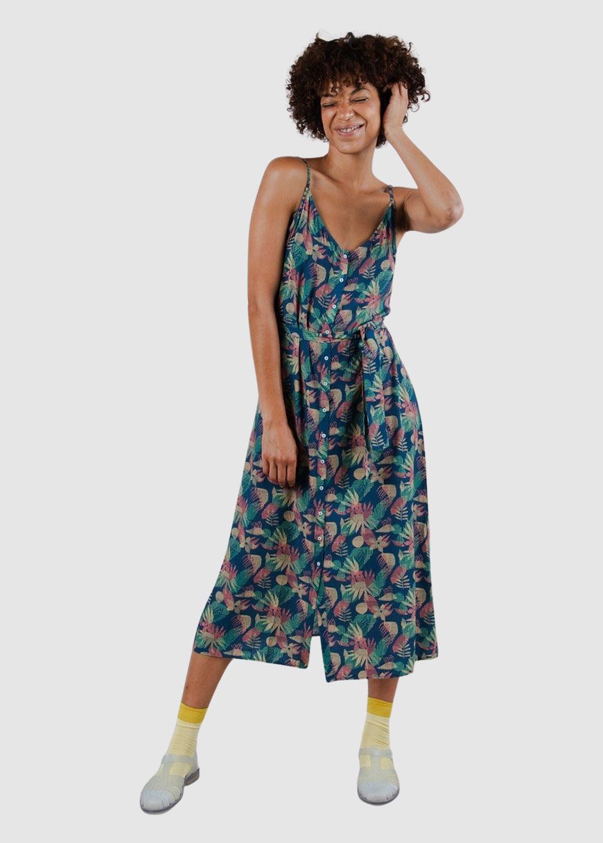 Flower Vichy Strap Dress