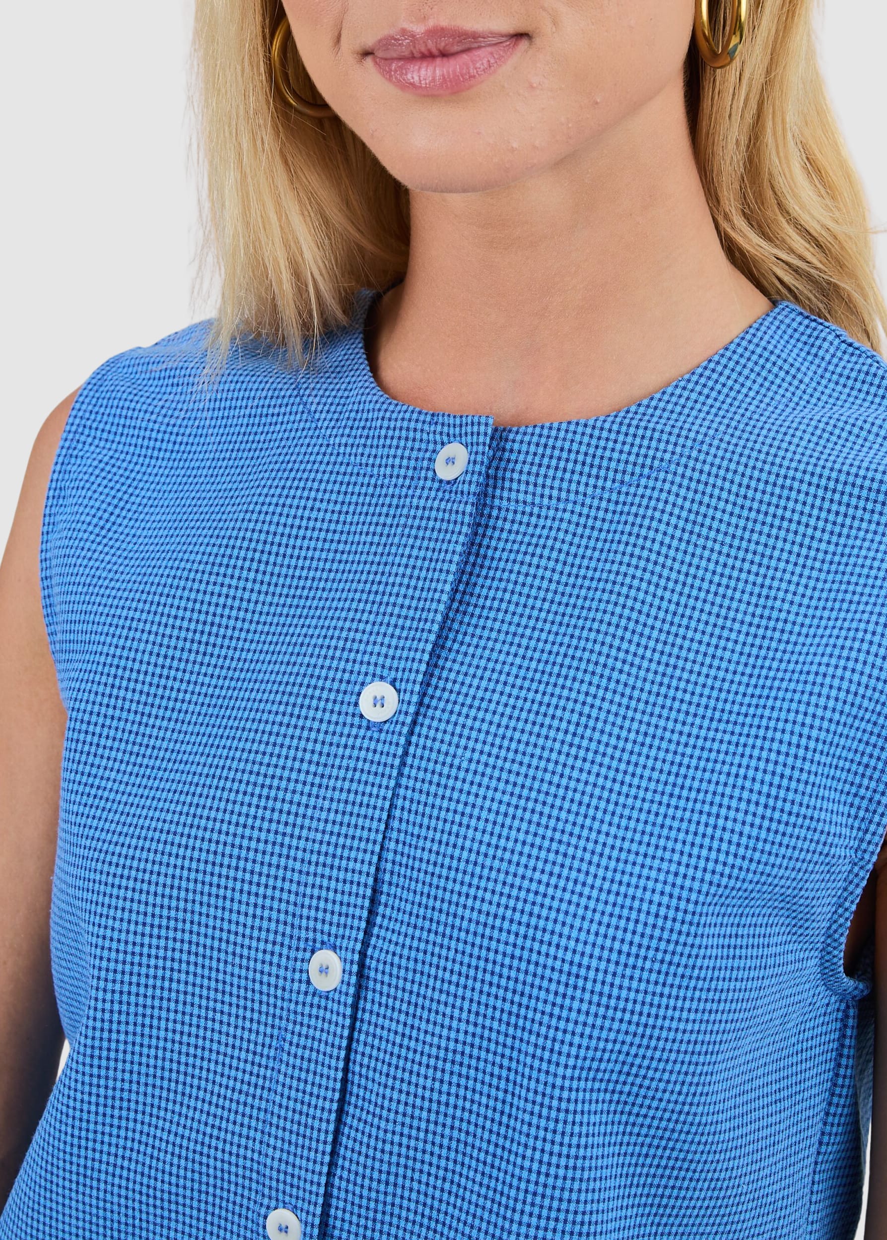 Checks Button Up Blouse