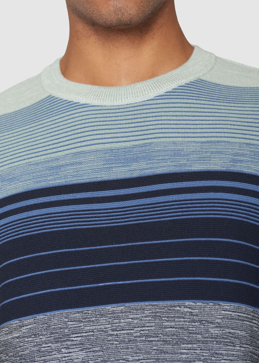 Loose Striped Multicolored Crew Neck