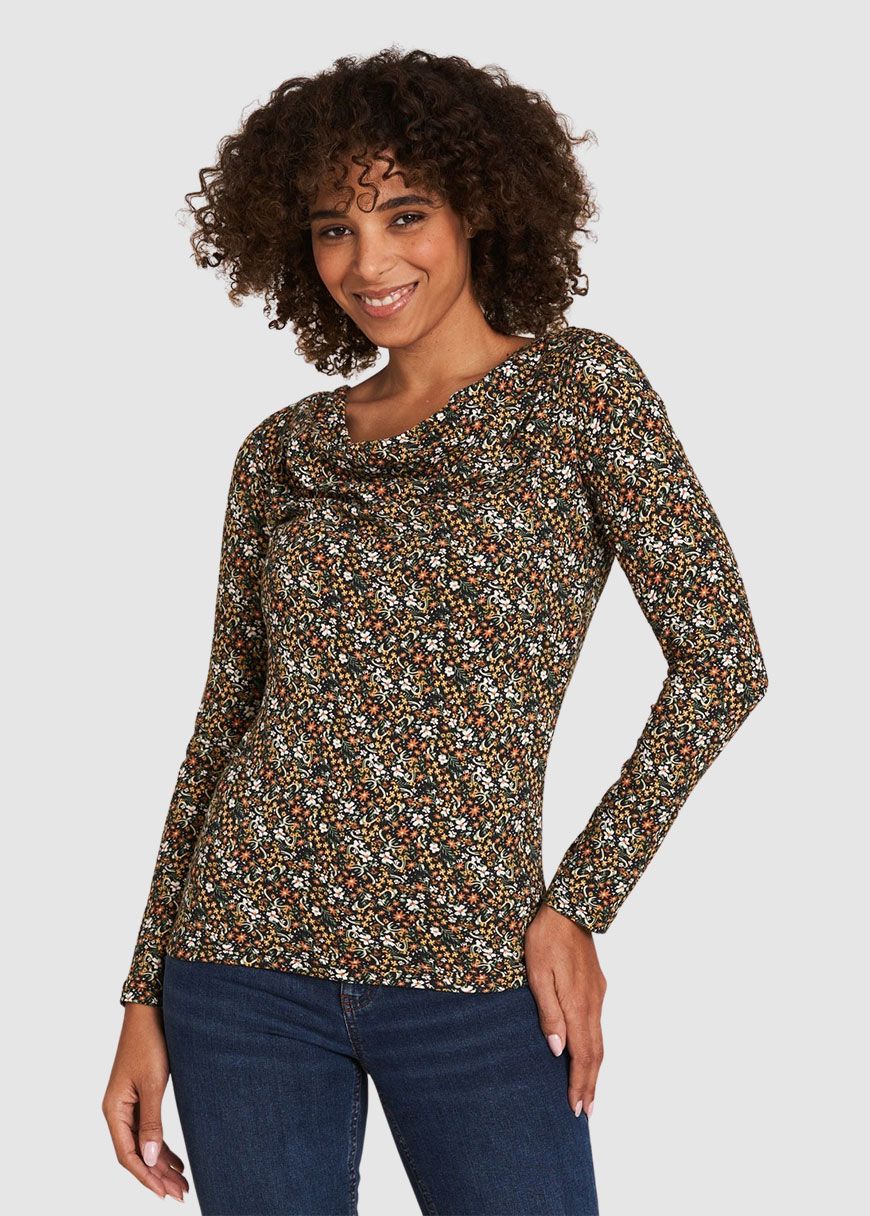 Shirt mit Wasserfallausschnitt Shirt mit Wasserfallausschnitt