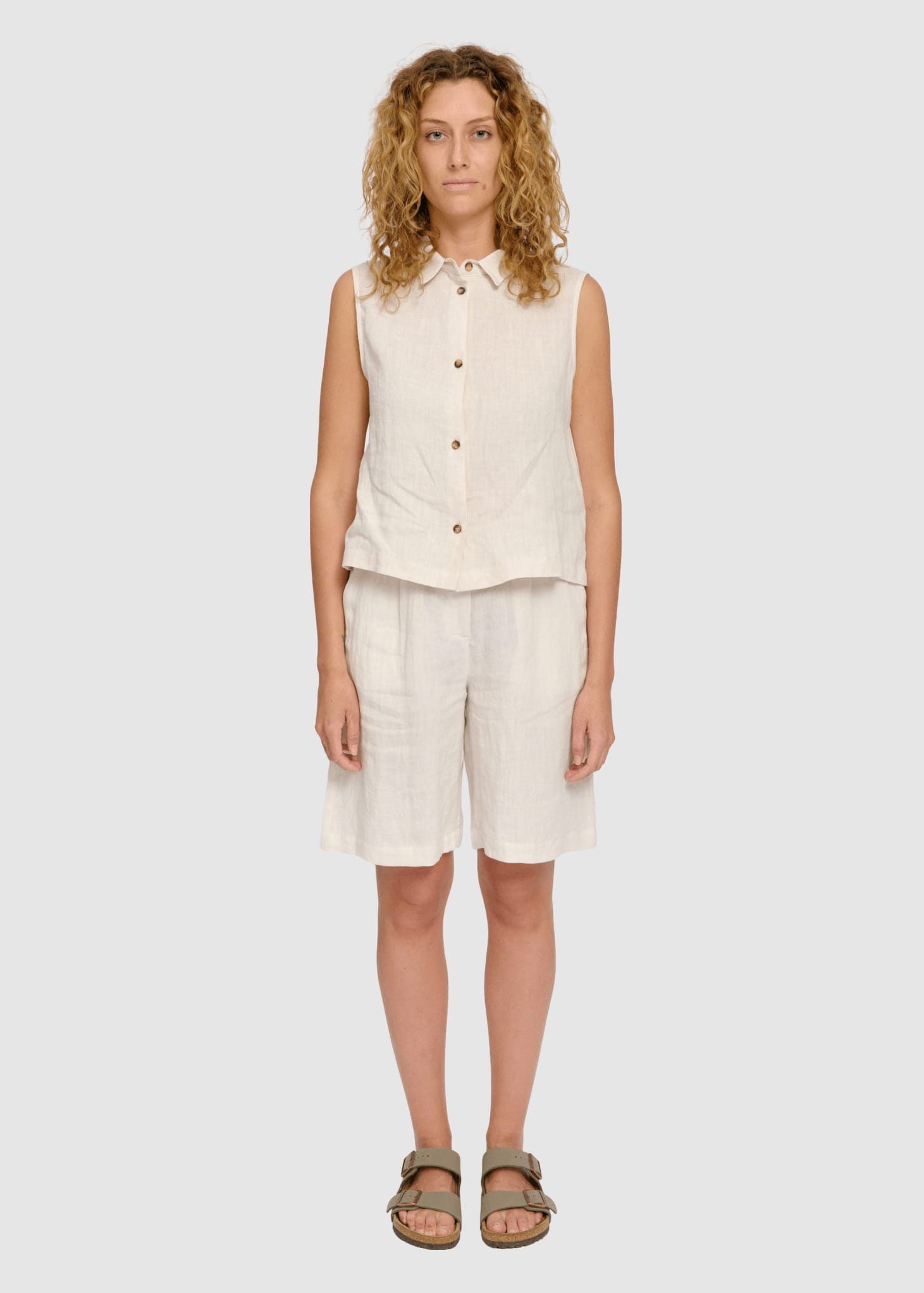 Sleeveless Linen Shirt Moon Sleeveless Linen Shirt Moon