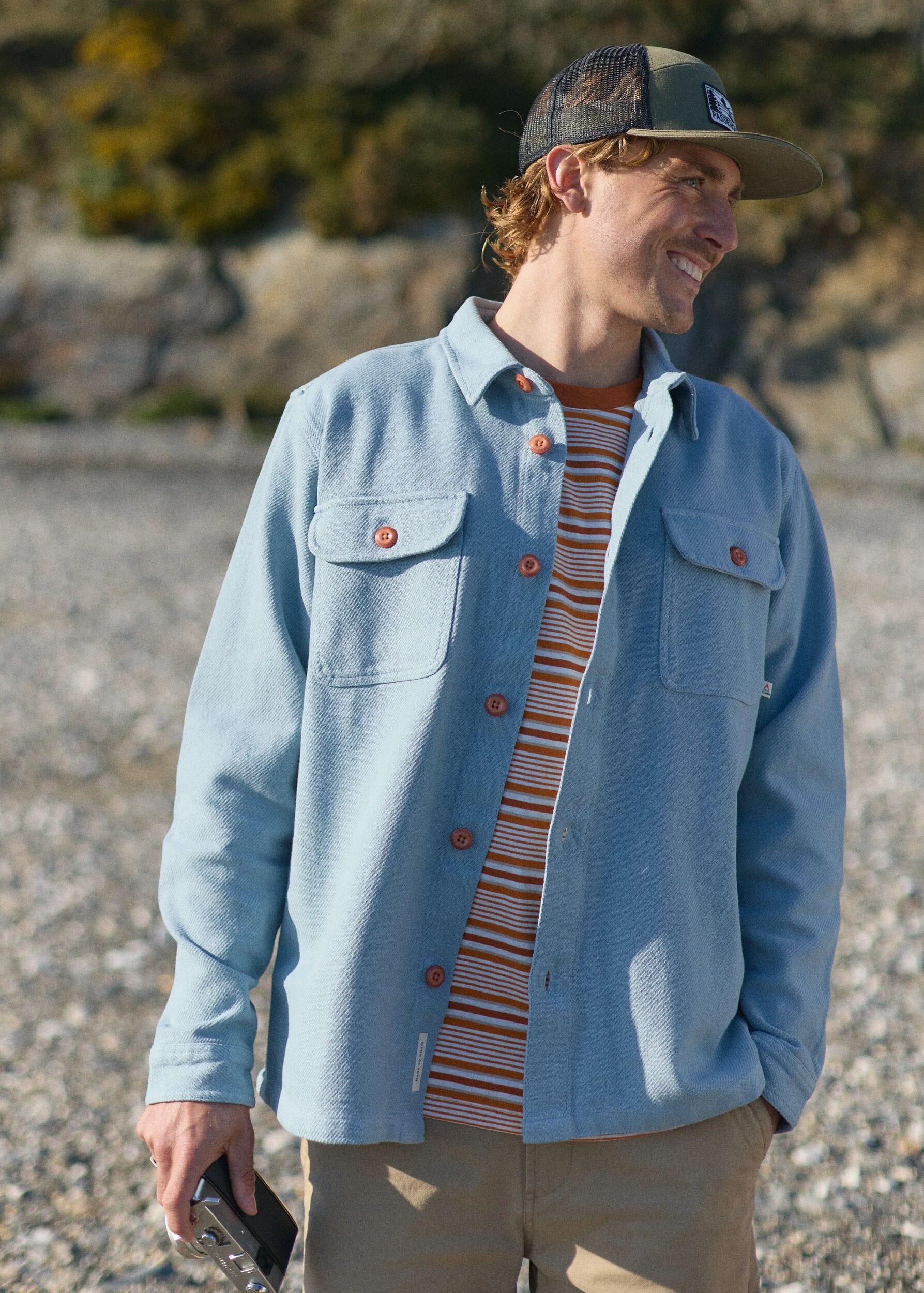 Island Twill Shirt Faded Denim Island Twill Shirt Faded Denim