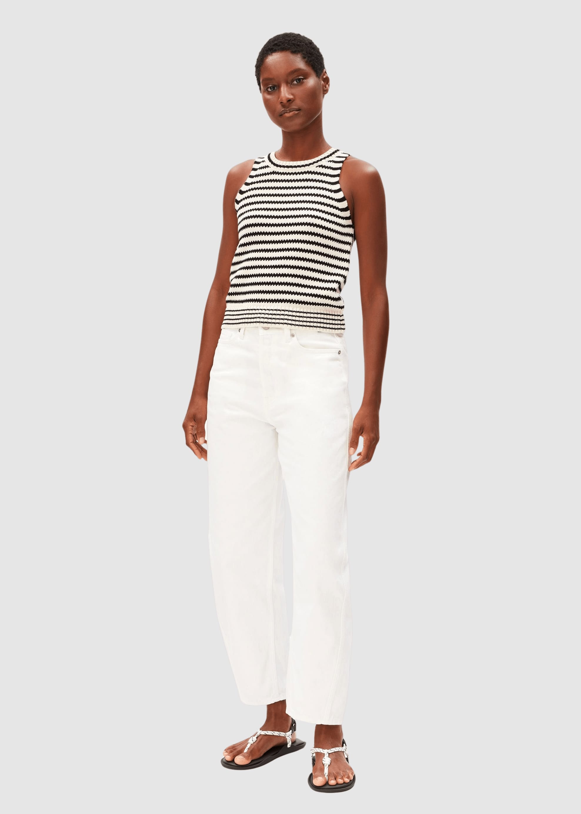 Stripe Knit Top Undyed Black Stripe Knit Top Undyed Black