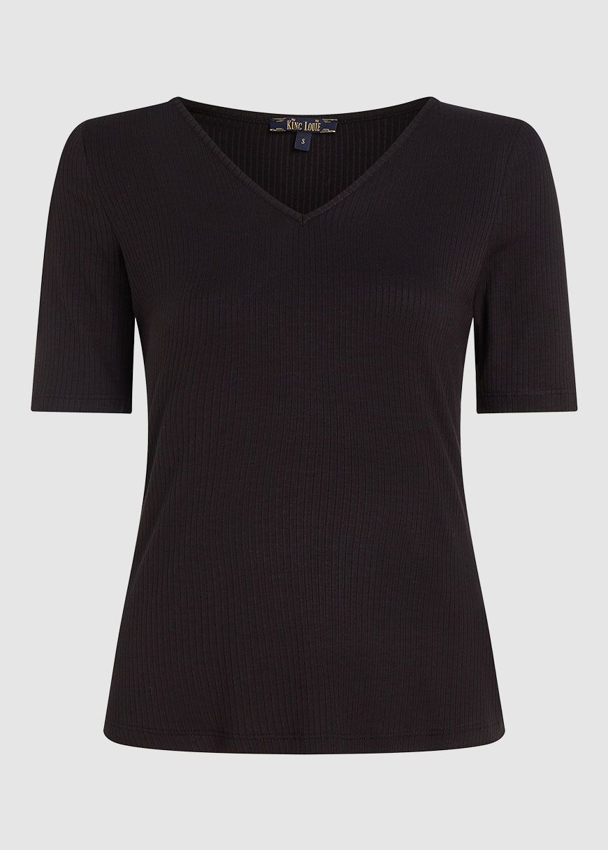 Carice V Top Uni Rib Carice V Top Uni Rib