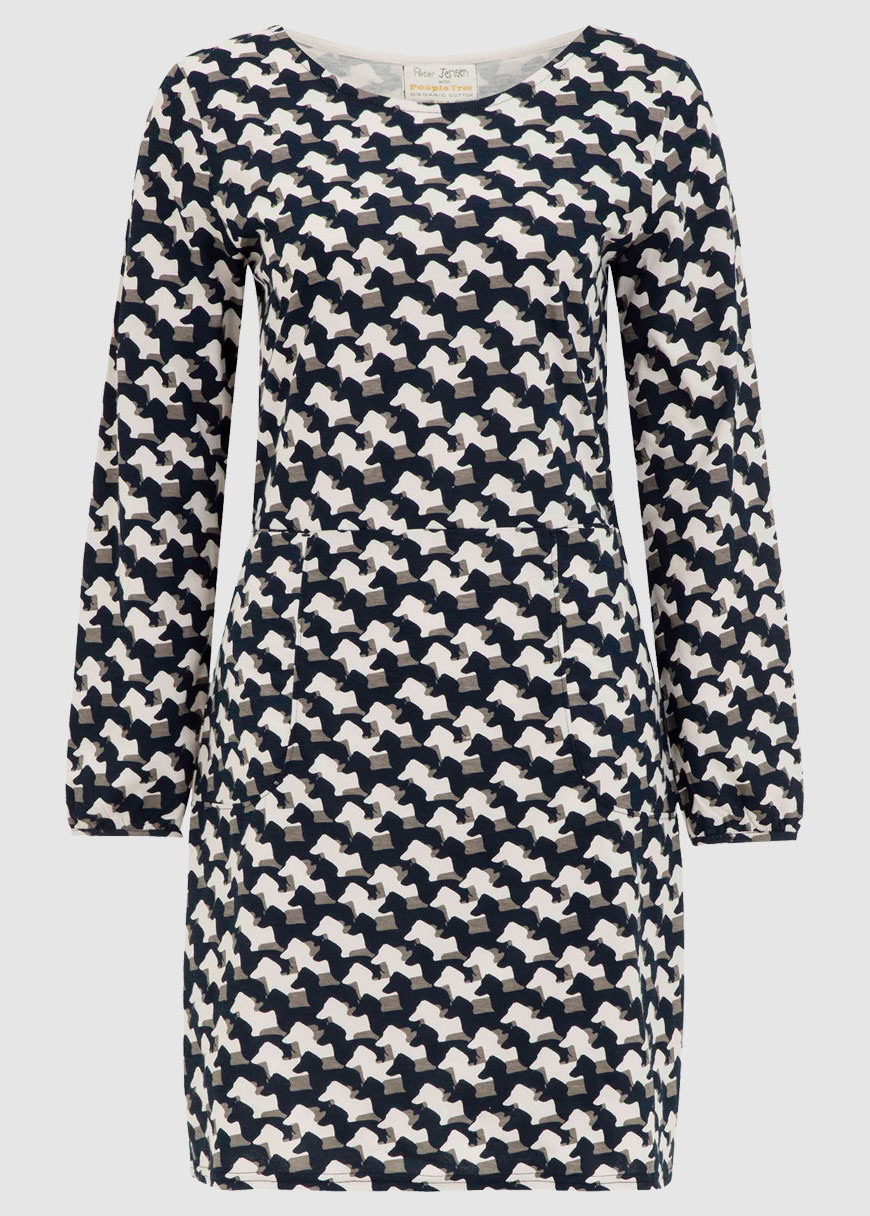 P. Jensen Sausage Dog Shift Dress Navy Multi