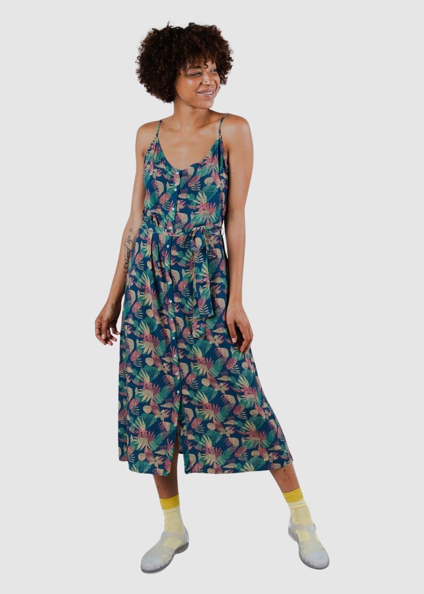 Flower Vichy Strap Dress
